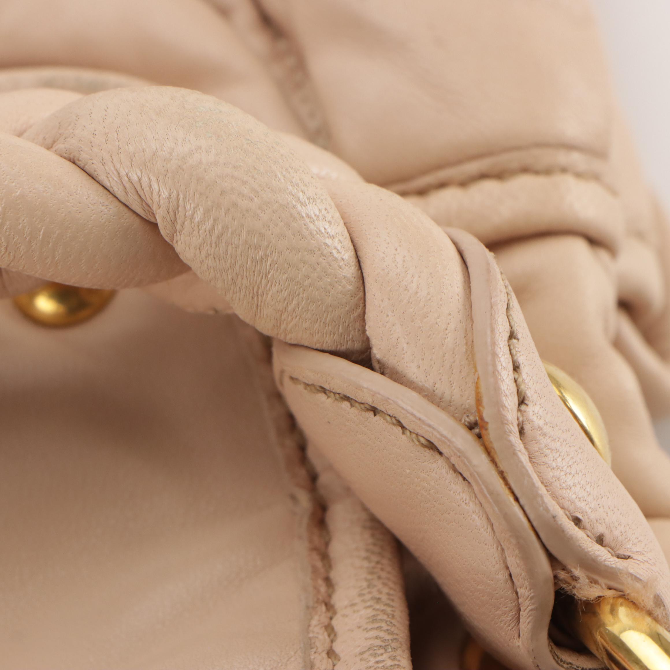 Miu Miu Coffer Hobo Shoulder Bag in Baby Pink Matelassé Quilted Leather