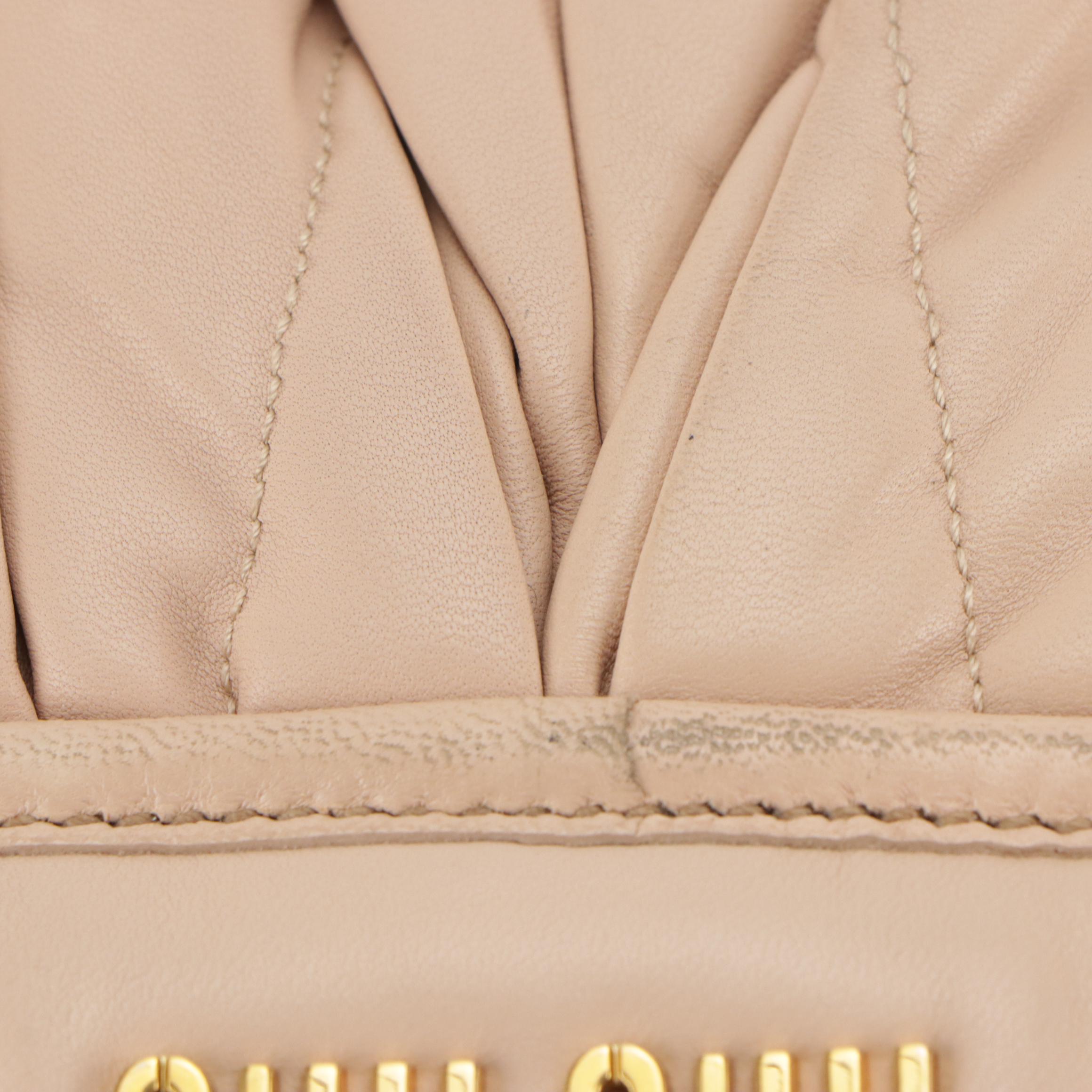 Miu Miu Coffer Hobo Shoulder Bag in Baby Pink Matelassé Quilted Leather