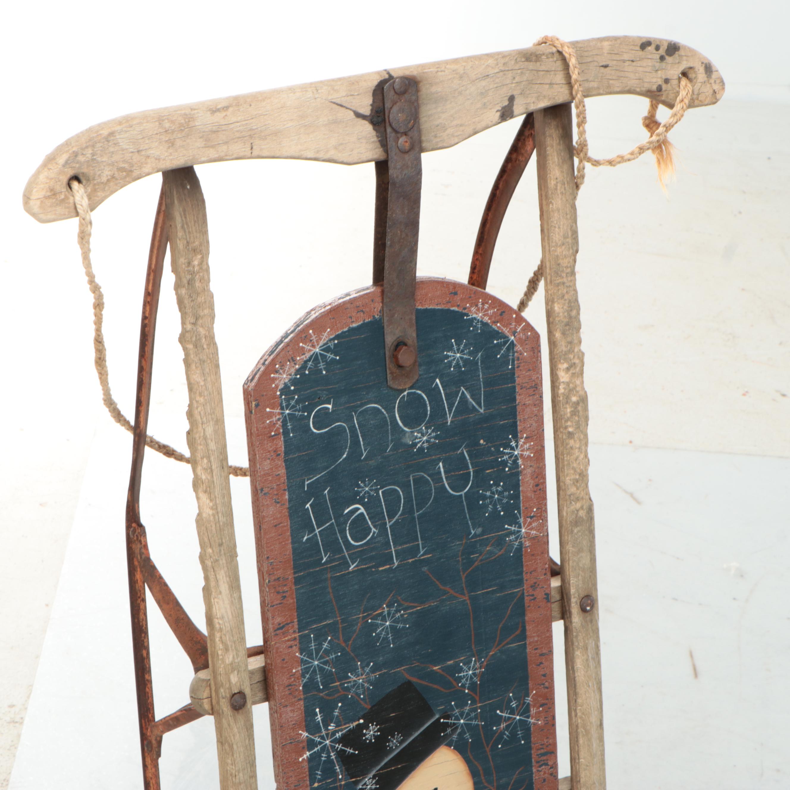 Primitive Style Christmas Sled, Table, Miniature Tree, Pillows and More