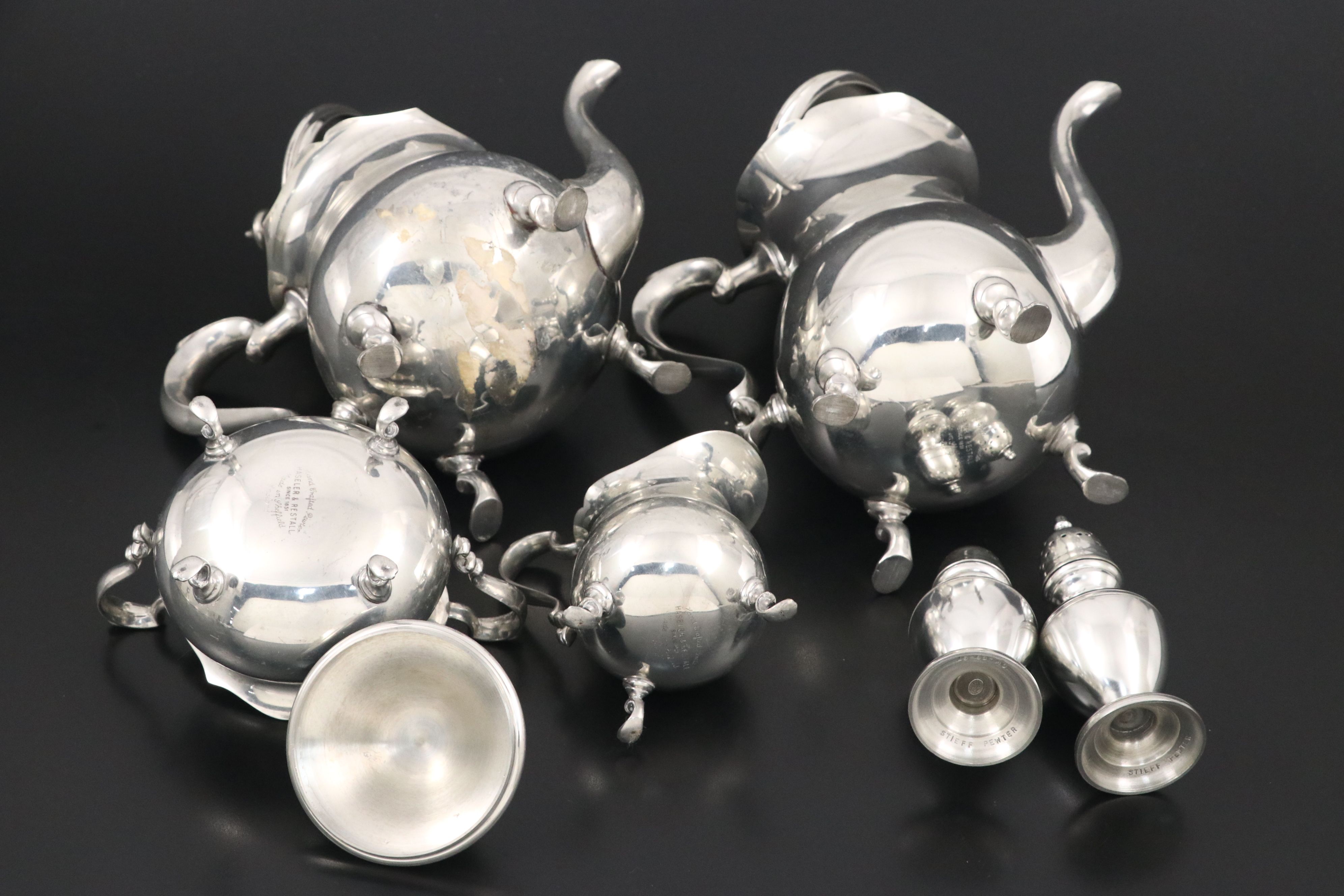 Franklin Mint Sterling "American Freedom Box" with Pewter Teaware