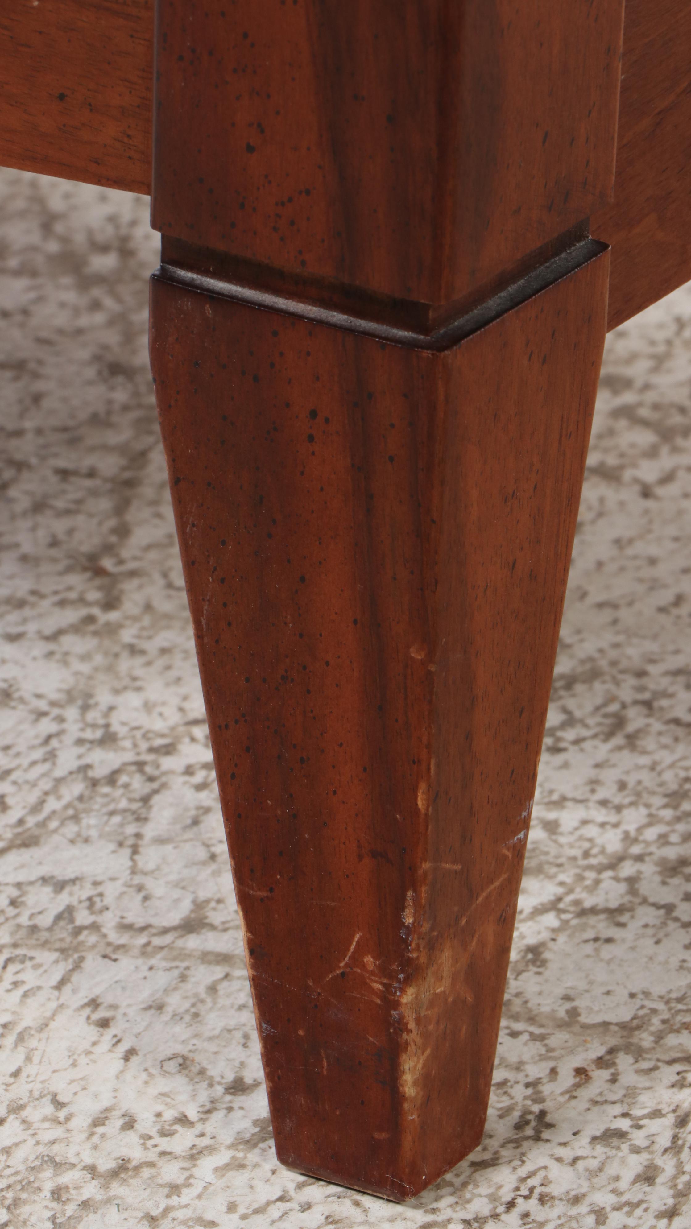 Bassett Mahogany Queen Size Bed Frame and Nightstand, Late 20th Century