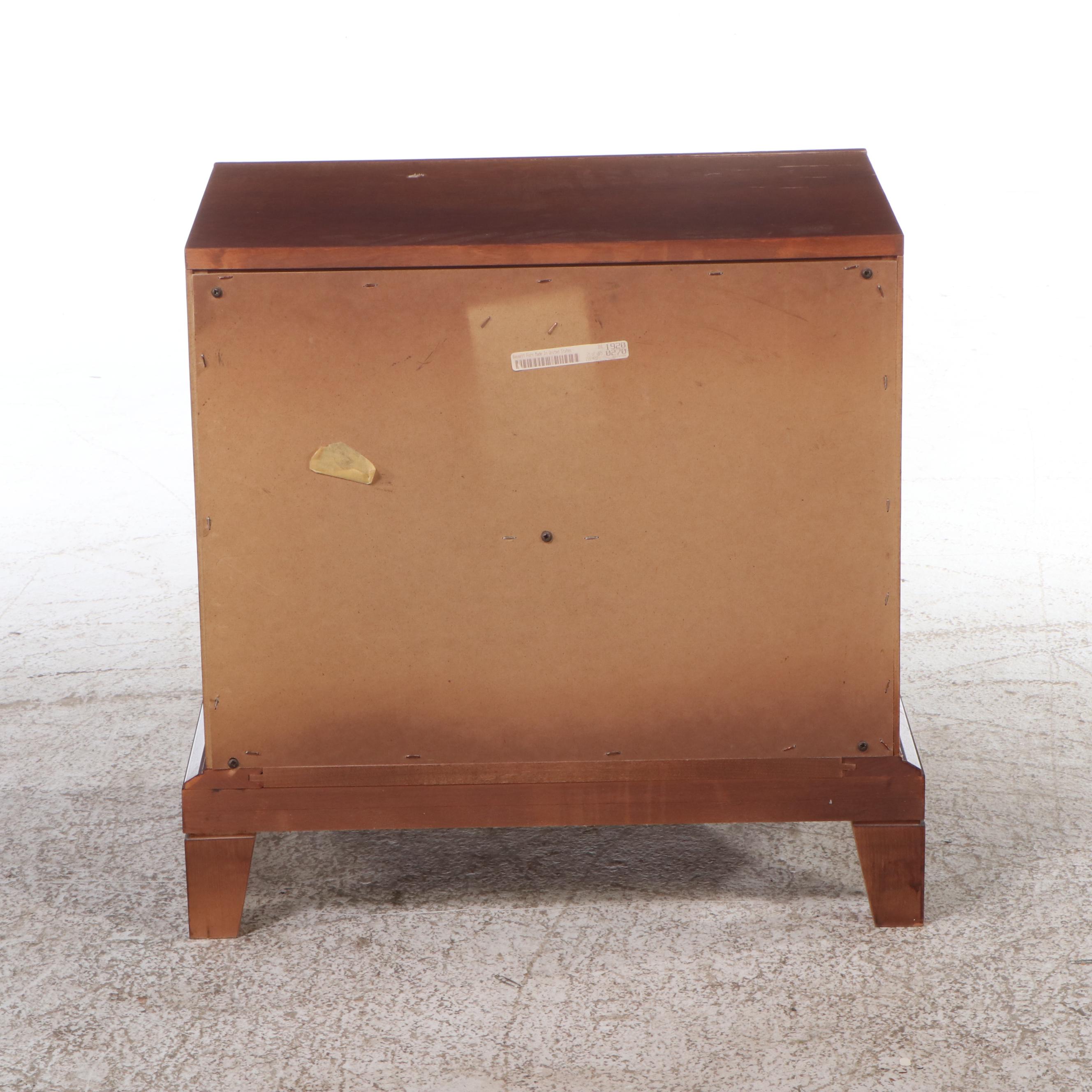 Bassett Mahogany Queen Size Bed Frame and Nightstand, Late 20th Century