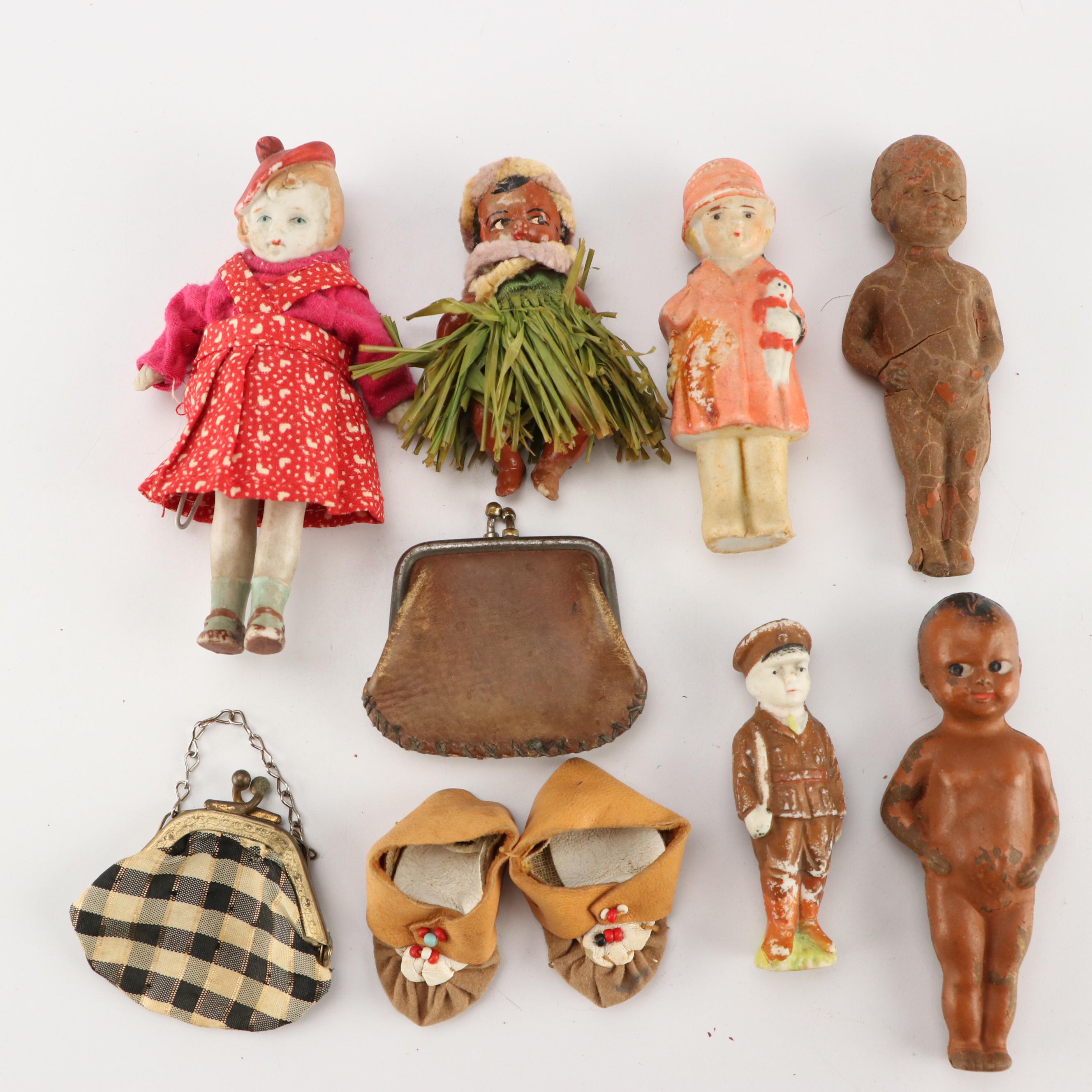 Vintage Lace Baby Bonnet, Porcelain Dolls, and More Children's Collectibles