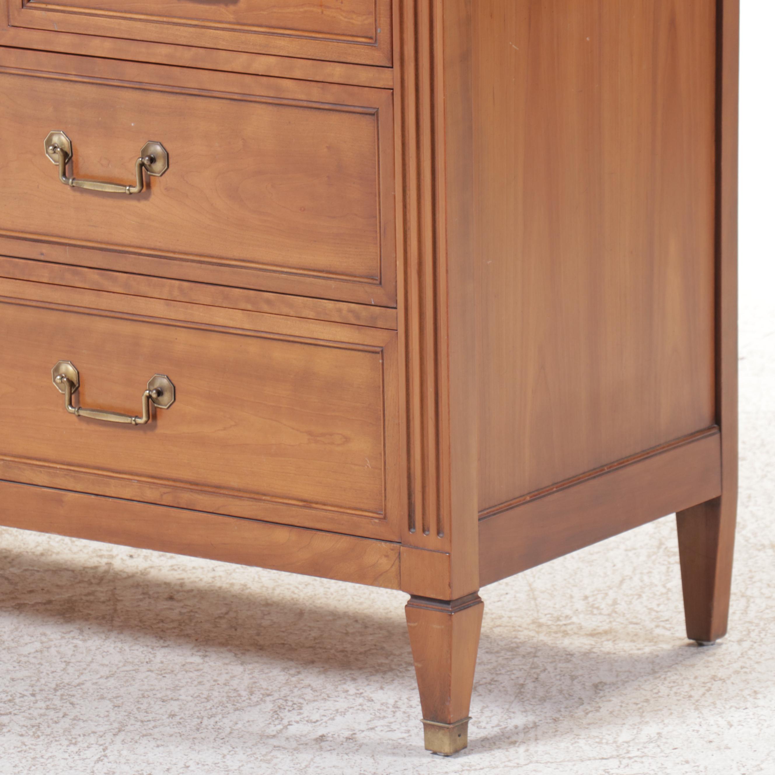 Kindel Louis XVI Style Fruitwood Chest of Drawers, Mid to Late 20th Century