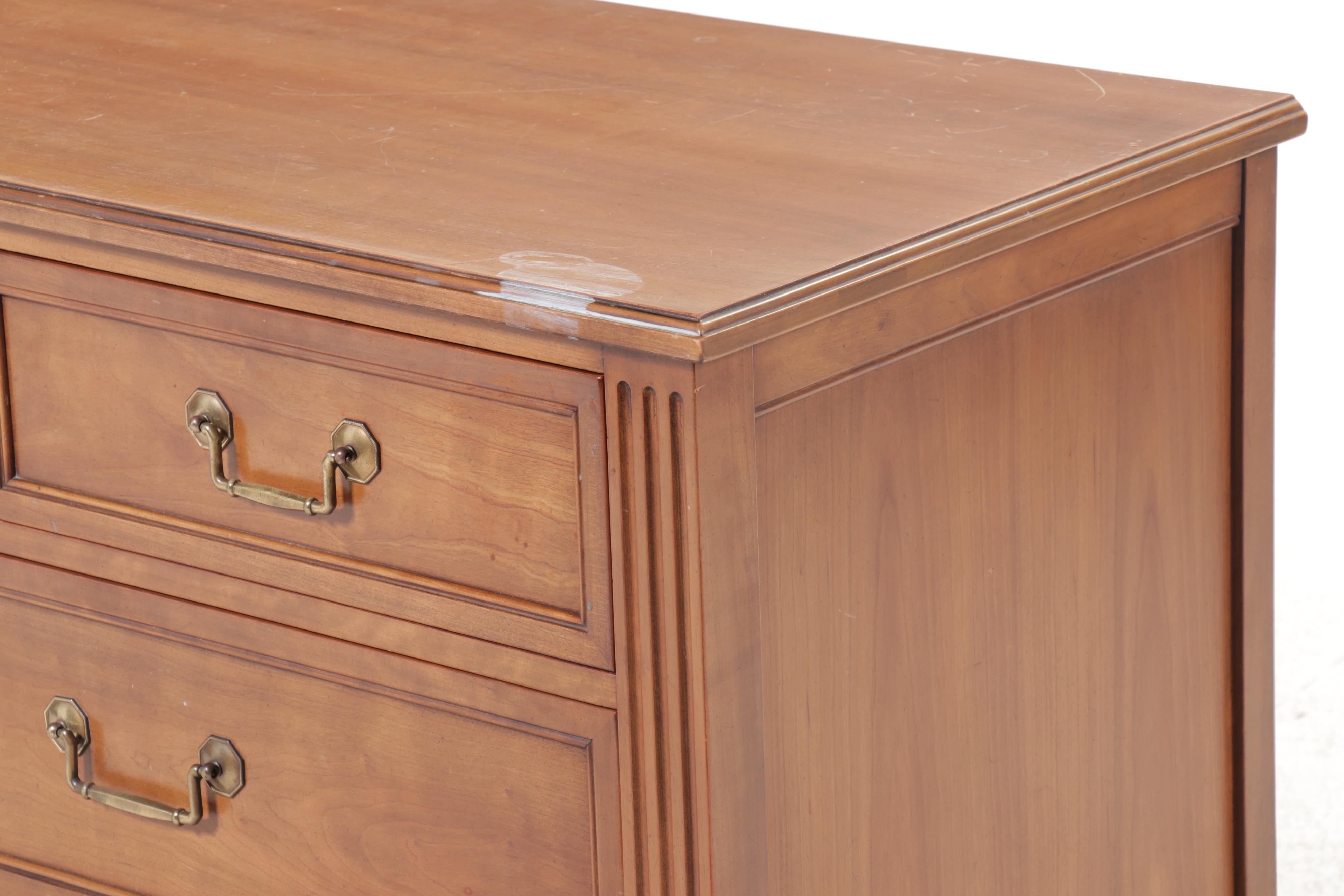 Kindel Louis XVI Style Fruitwood Chest of Drawers, Mid to Late 20th Century