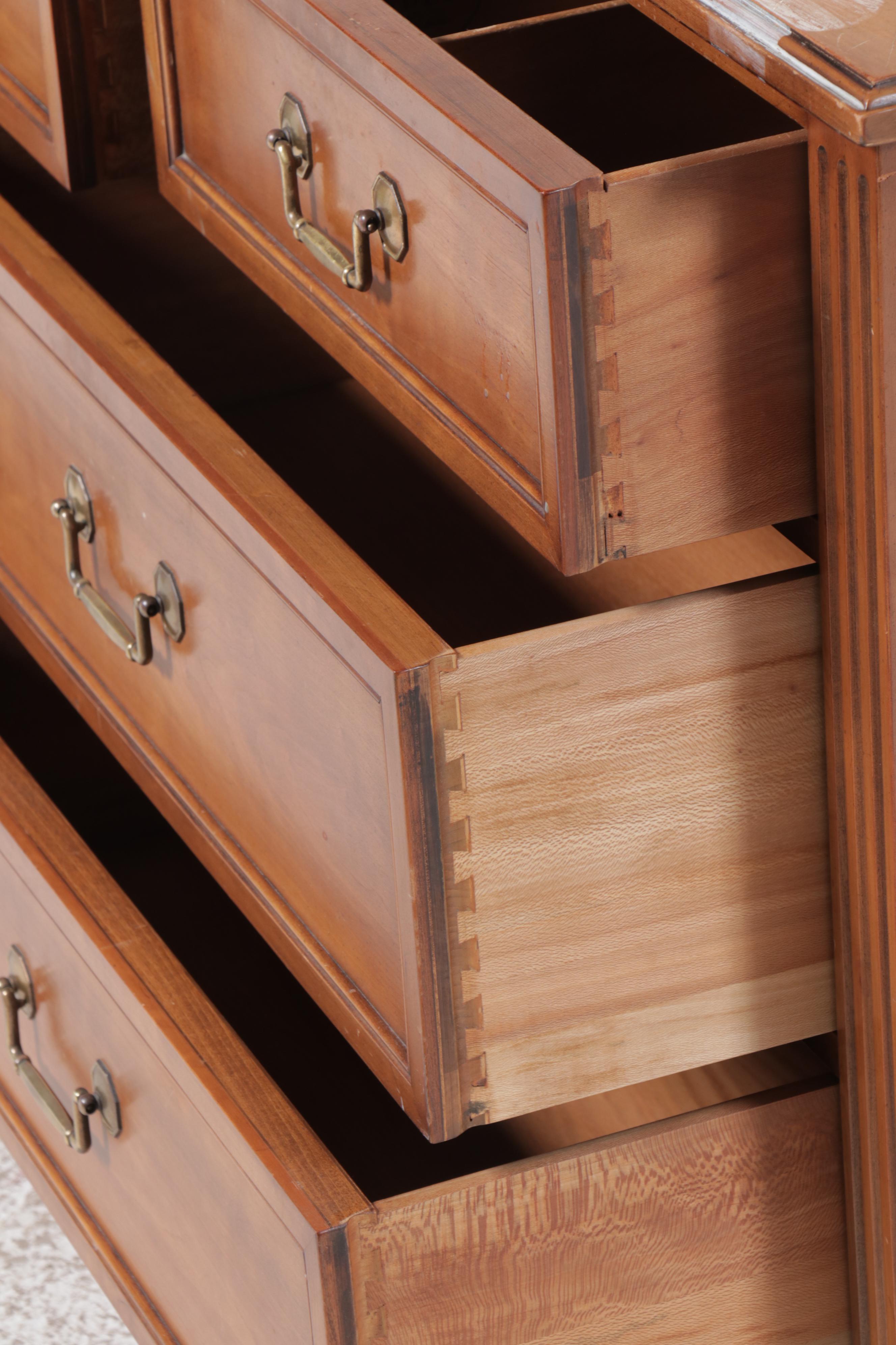 Kindel Louis XVI Style Fruitwood Chest of Drawers, Mid to Late 20th Century