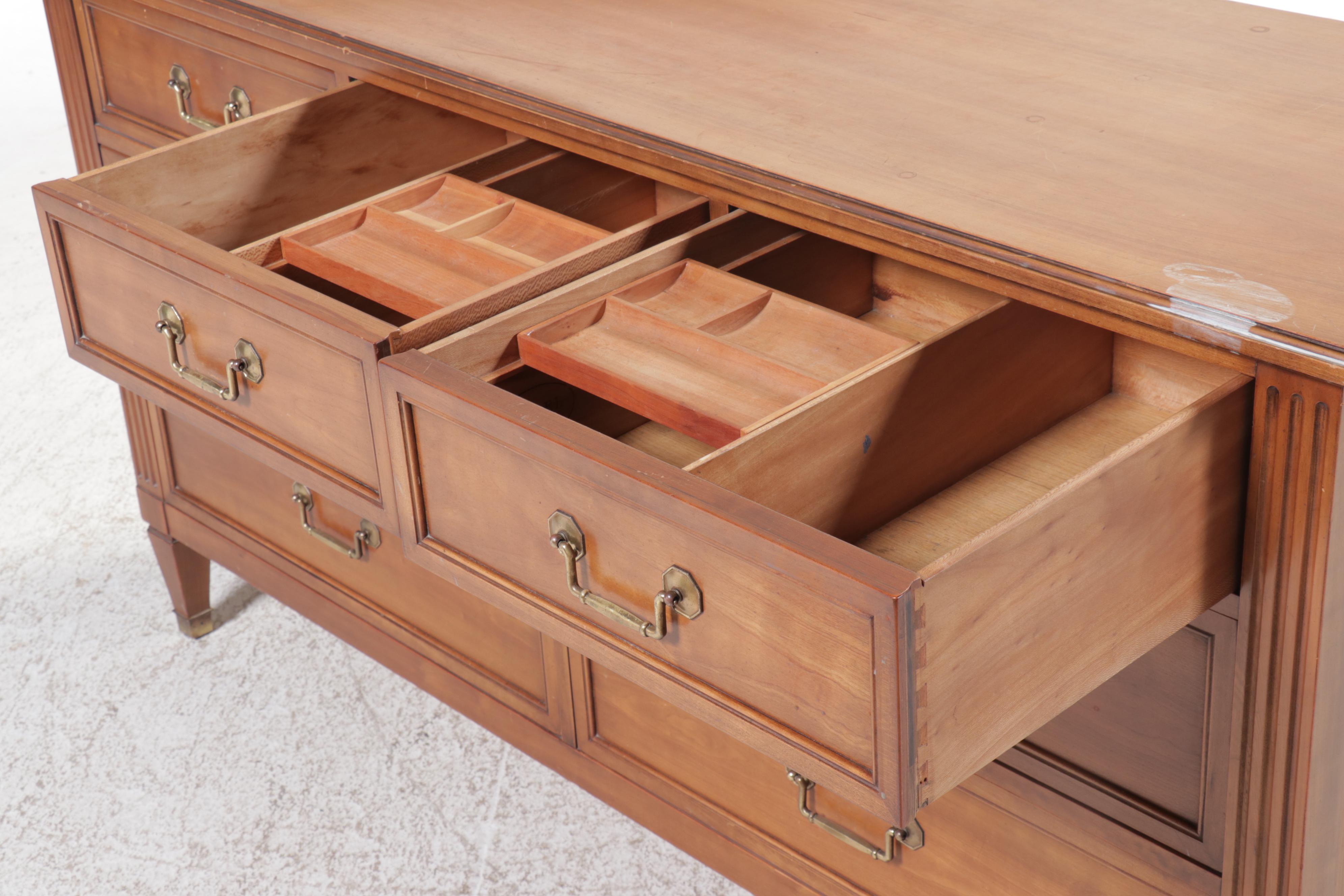 Kindel Louis XVI Style Fruitwood Chest of Drawers, Mid to Late 20th Century
