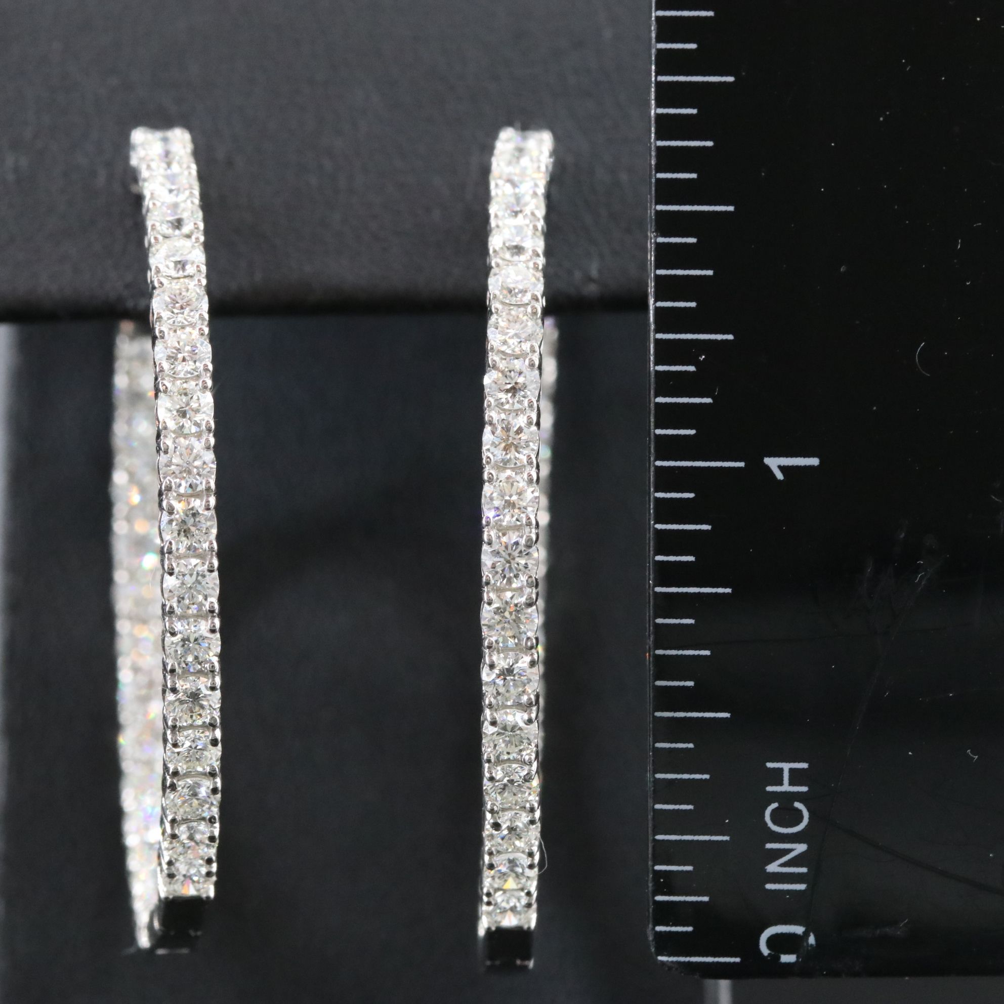 Platinum 5.88 CTW Diamond Inside Out Hoop Earrings