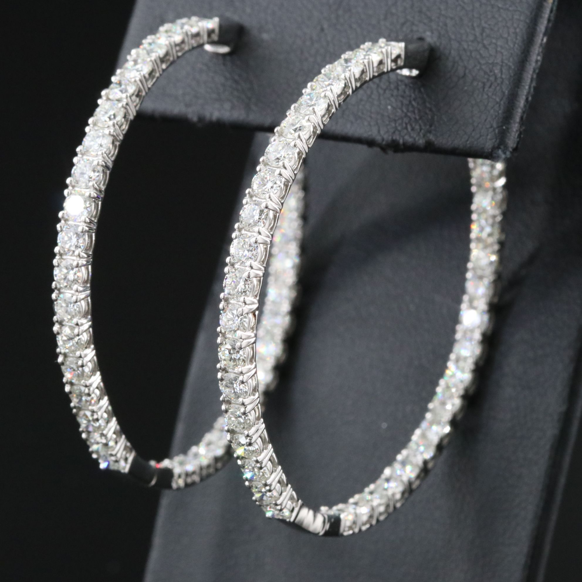 Platinum 5.88 CTW Diamond Inside Out Hoop Earrings