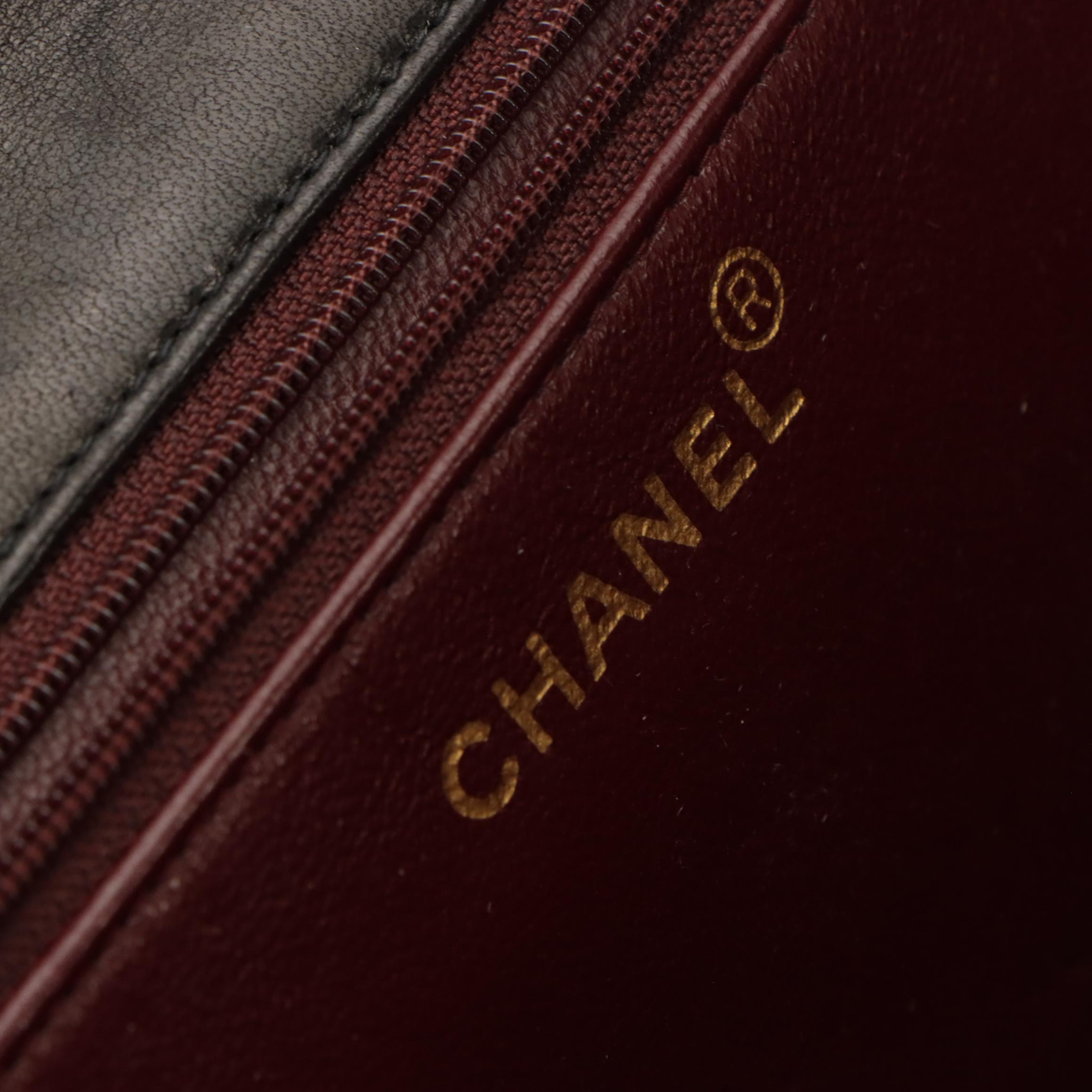 Chanel Black Quilted Lambskin Single Flap Bag with Interwoven Chain Strap