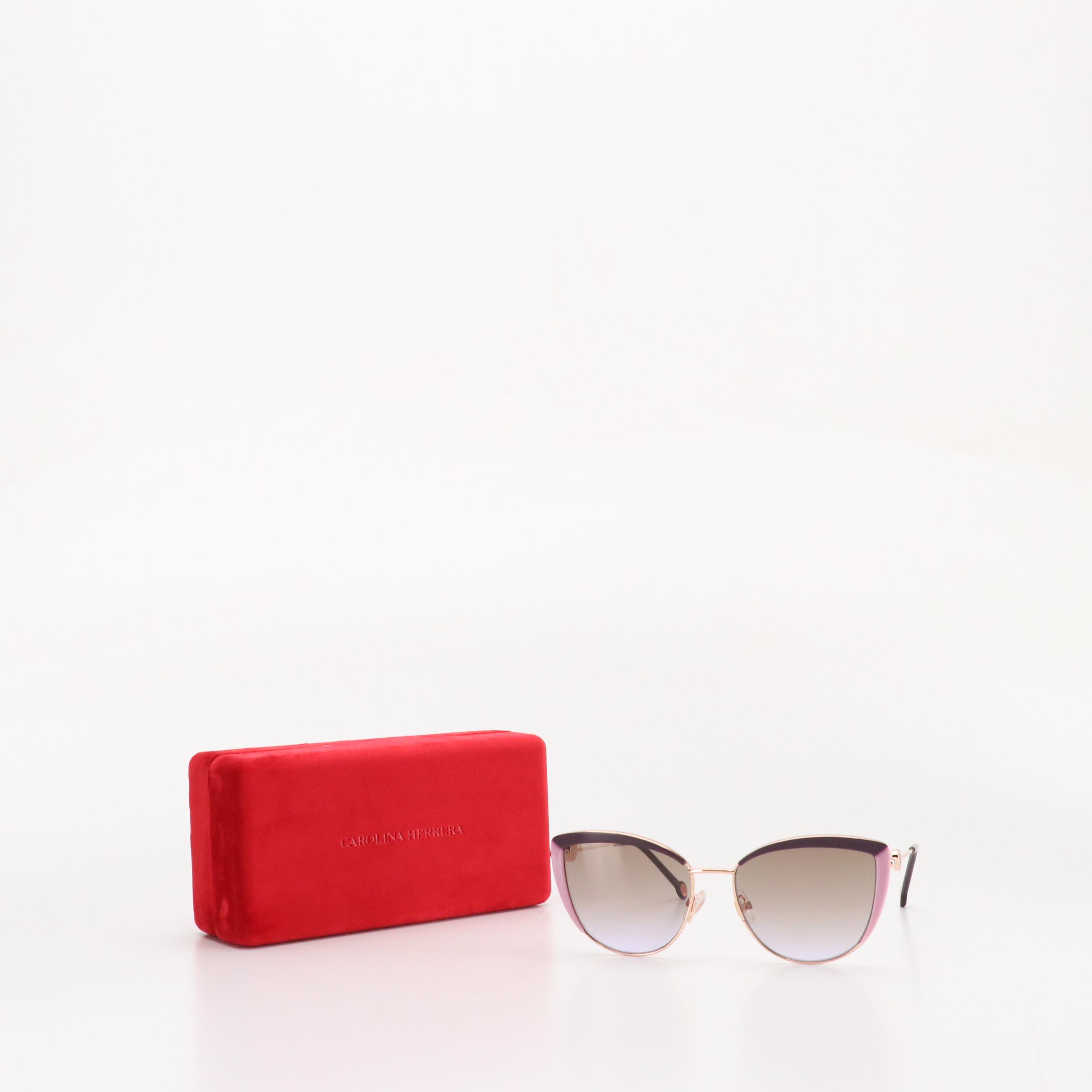 Carolina Herrera HER0112/S Violet and Metal Cat Eye Framed Sungalsses with Case