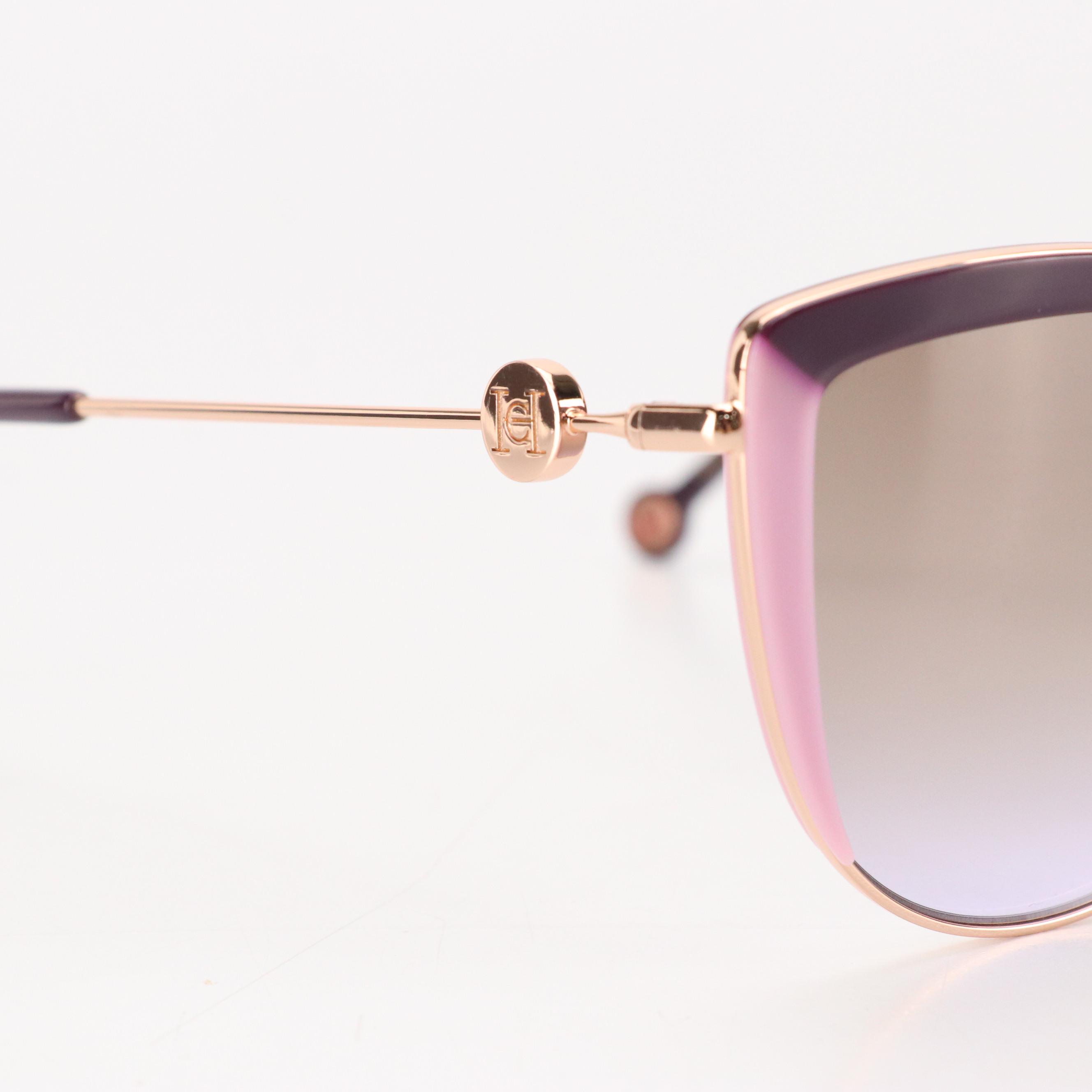 Carolina Herrera HER0112/S Violet and Metal Cat Eye Framed Sungalsses with Case