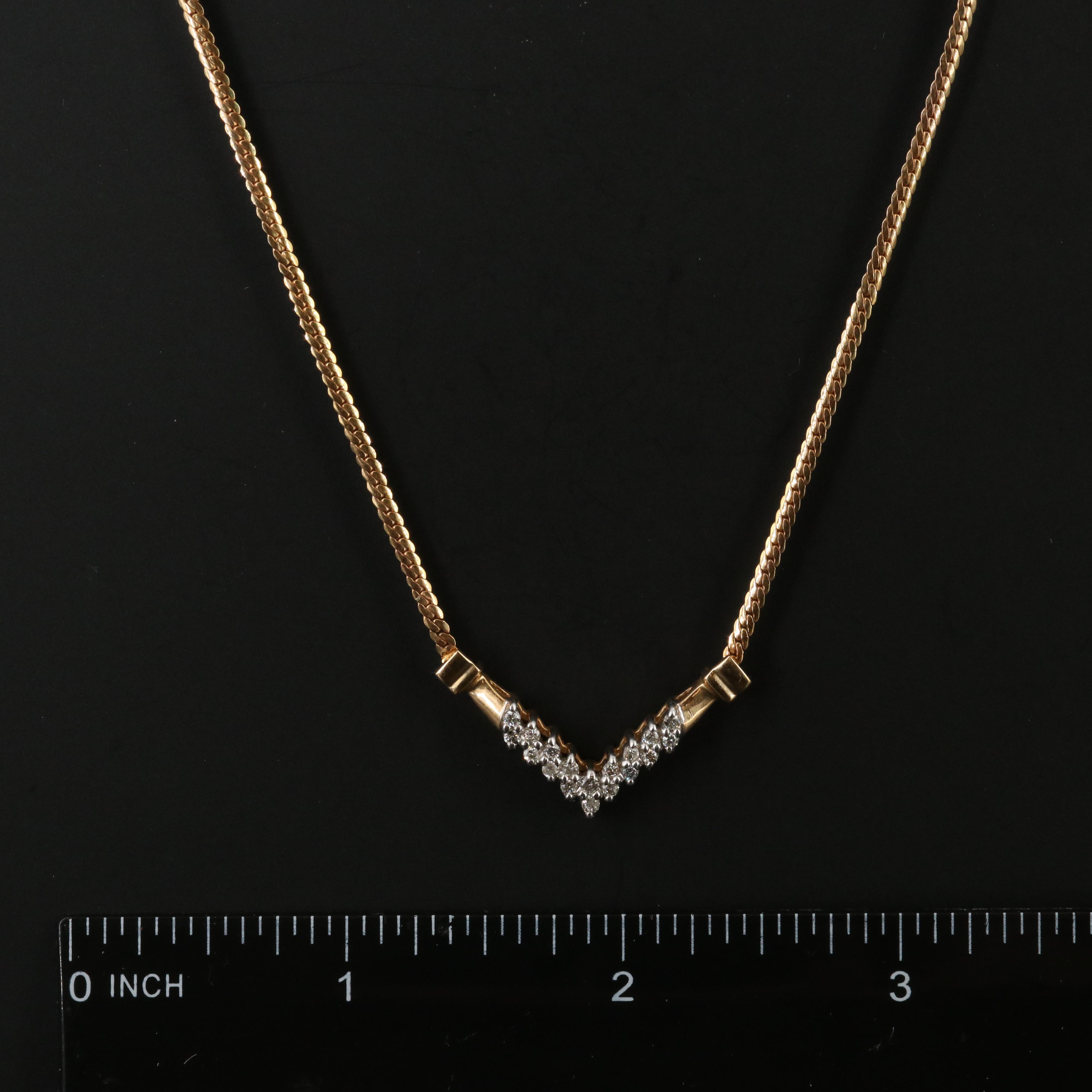 14K 0.25 CTW Diamond Chevron Necklace