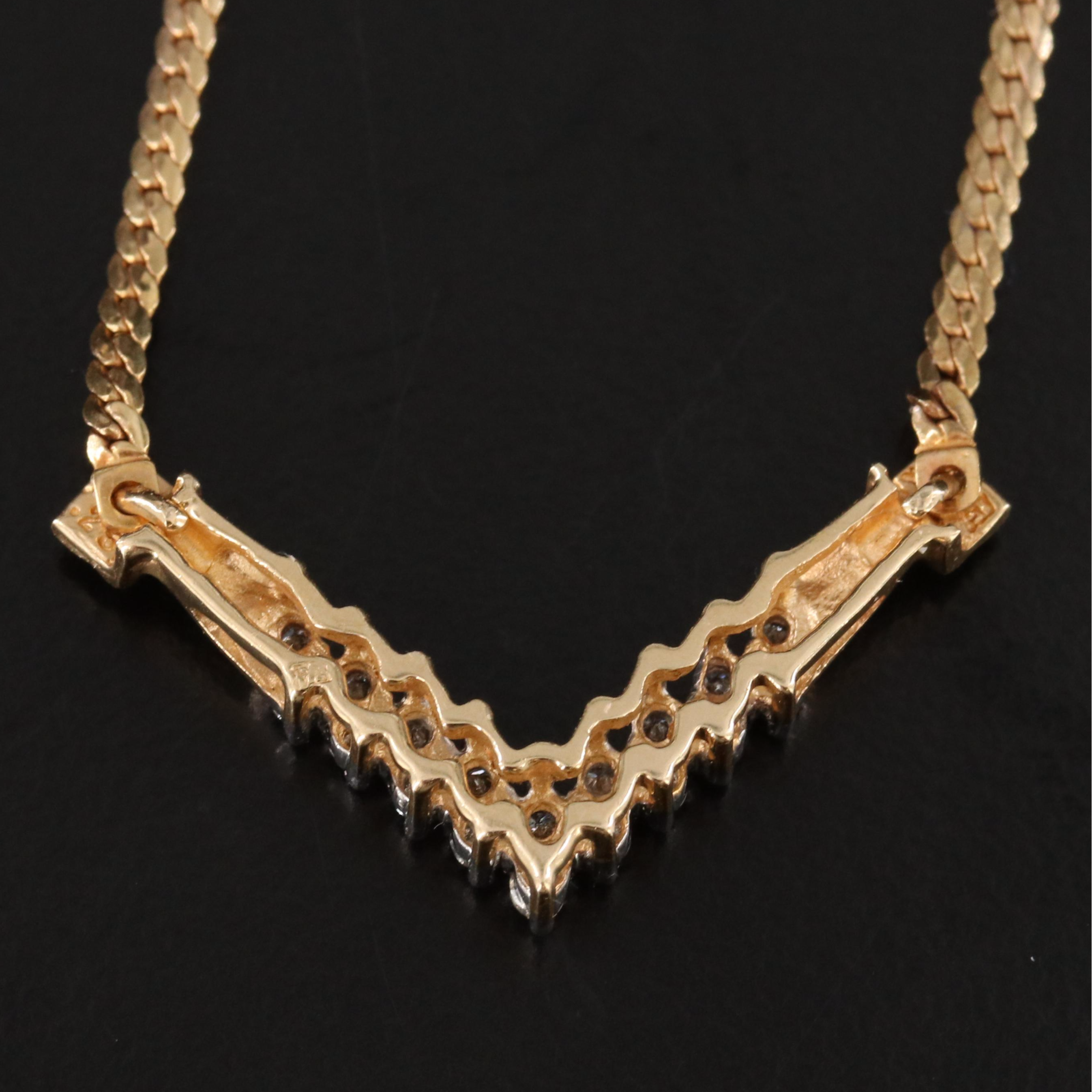 14K 0.25 CTW Diamond Chevron Necklace