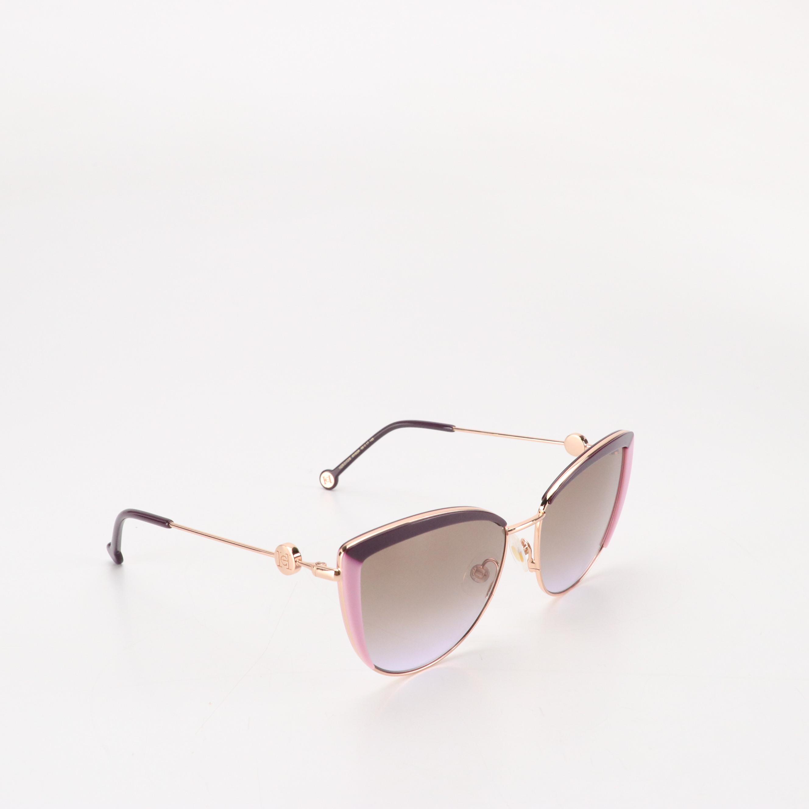 Carolina Herrera HER0112/S Violet and Metal Cat-Eye Framed Sunglasses with Case