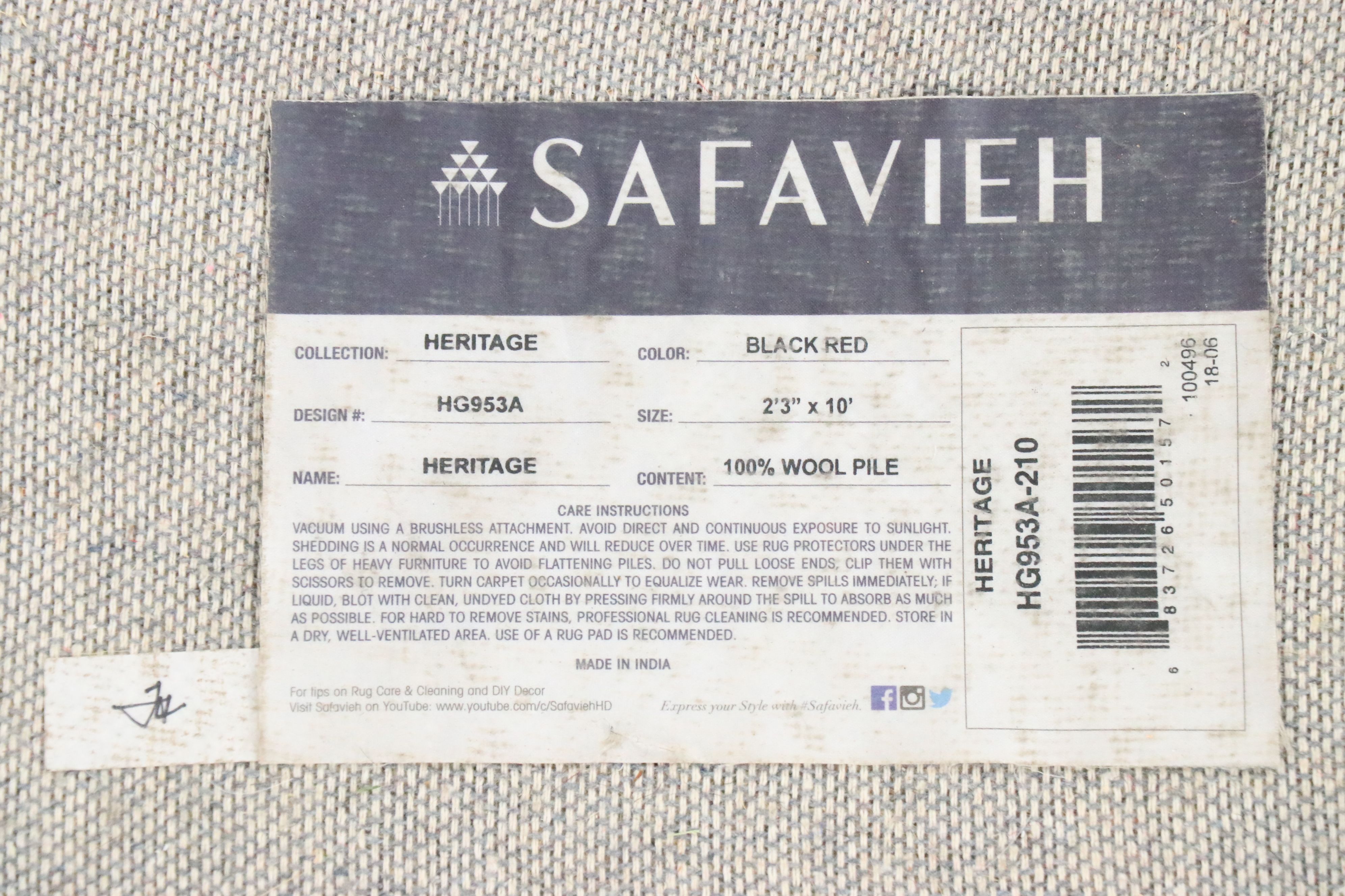 2'4 x 9'11 Hand-Tufted Safavieh Heritage Collection Carpet Runner