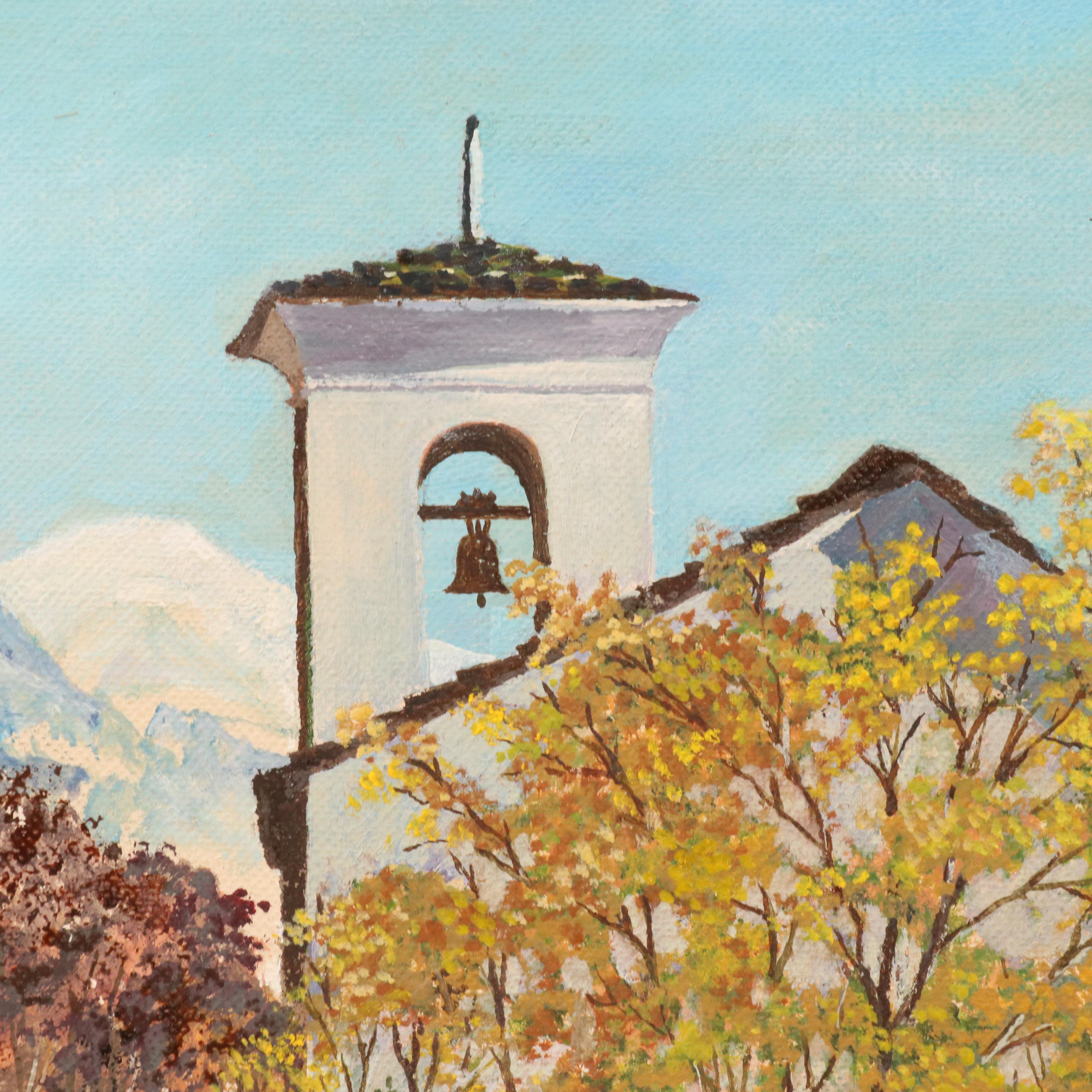 W. O. Bartlett Alpine Landscape Oil Painting, 1953