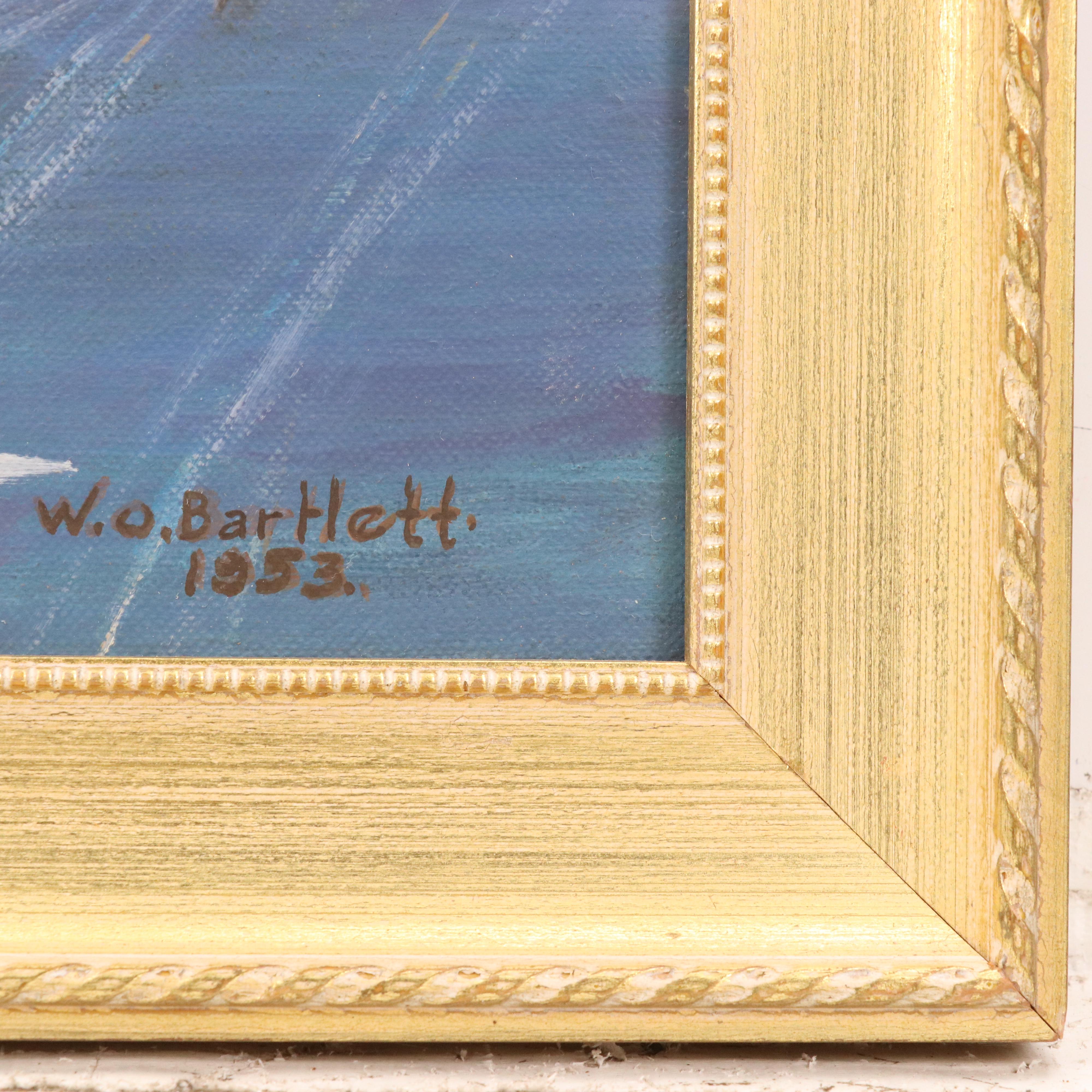 W. O. Bartlett Alpine Landscape Oil Painting, 1953