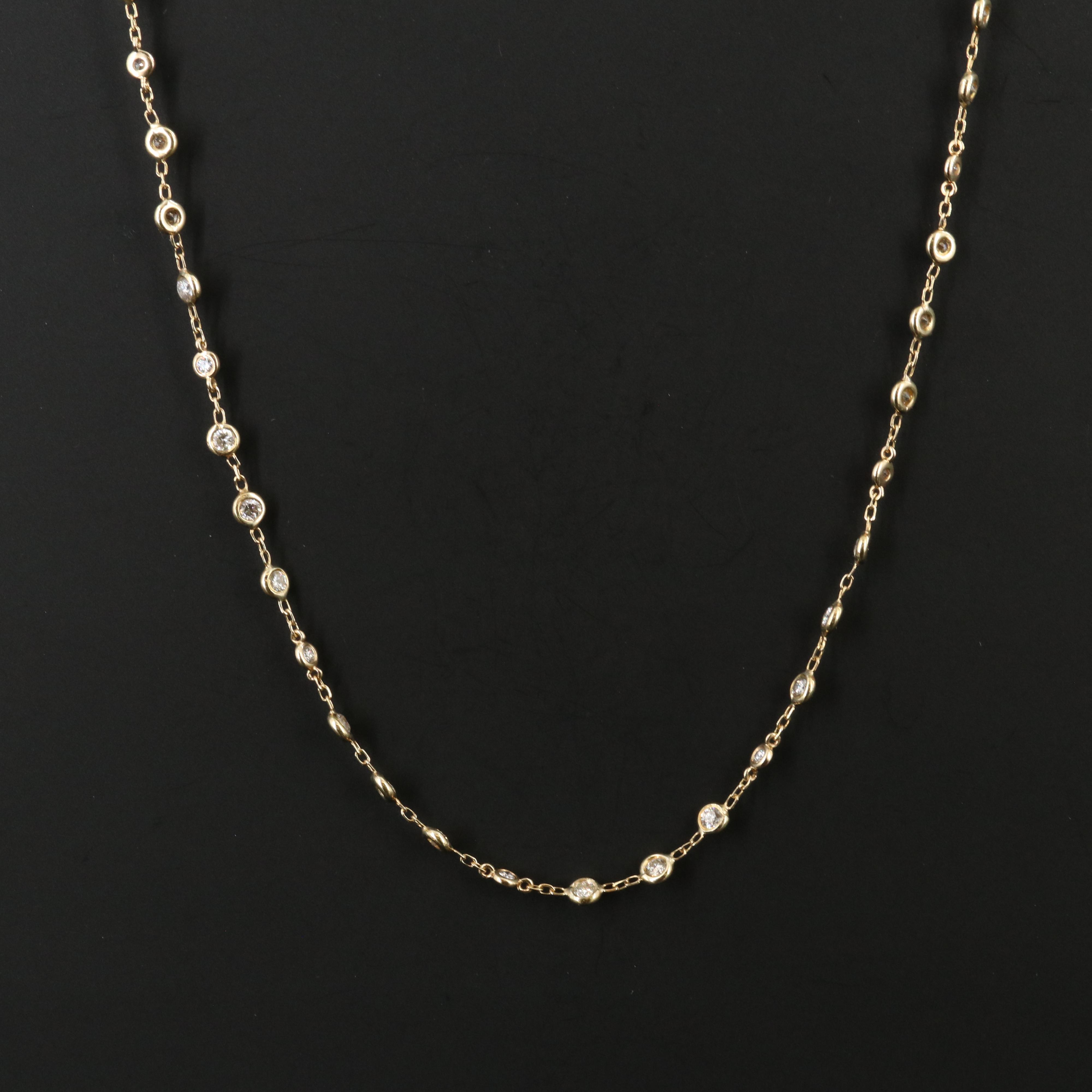 14K 2.96 CTW Diamond Station Necklace