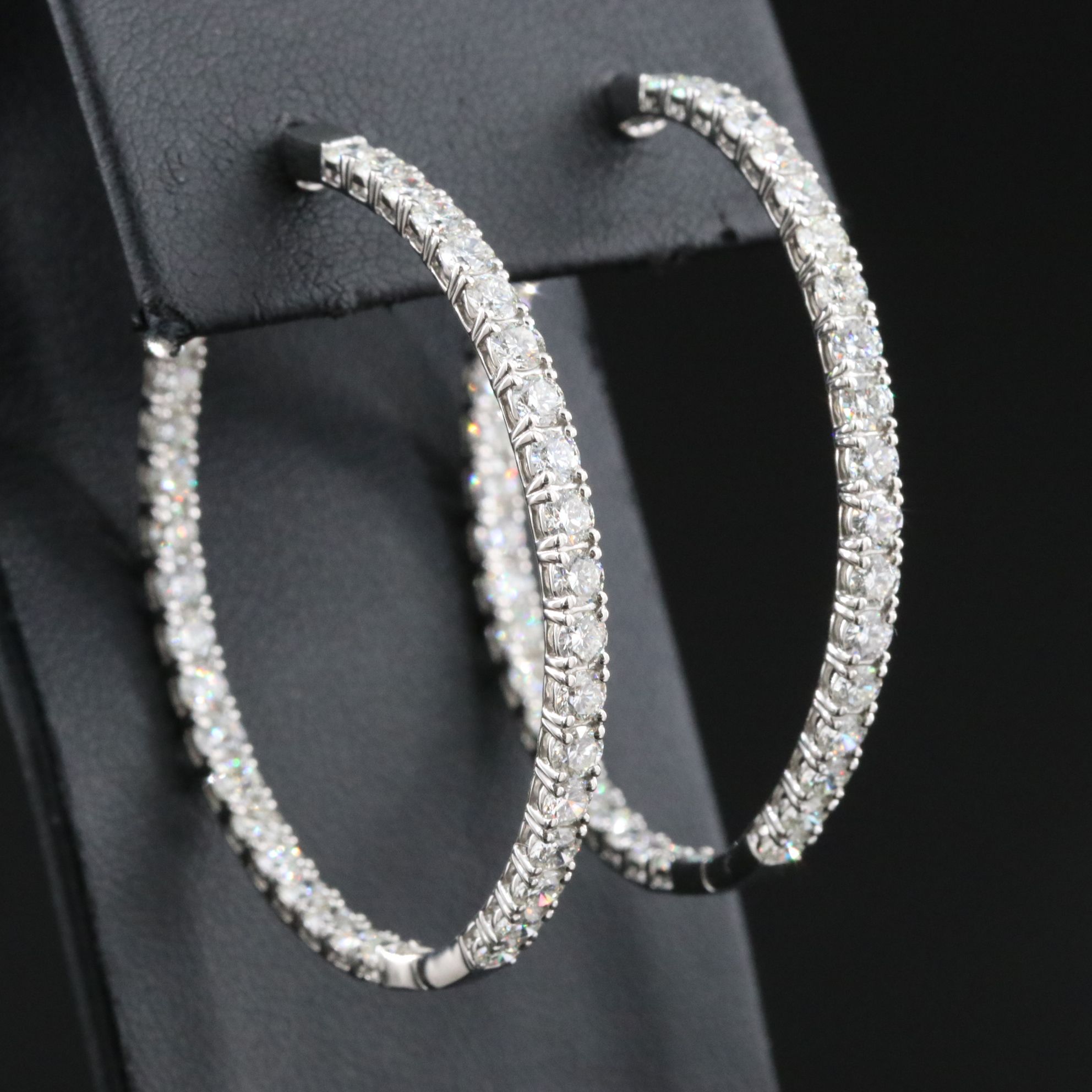 Platinum 5.91 CTW Diamond Inside Out Hoop Earrings