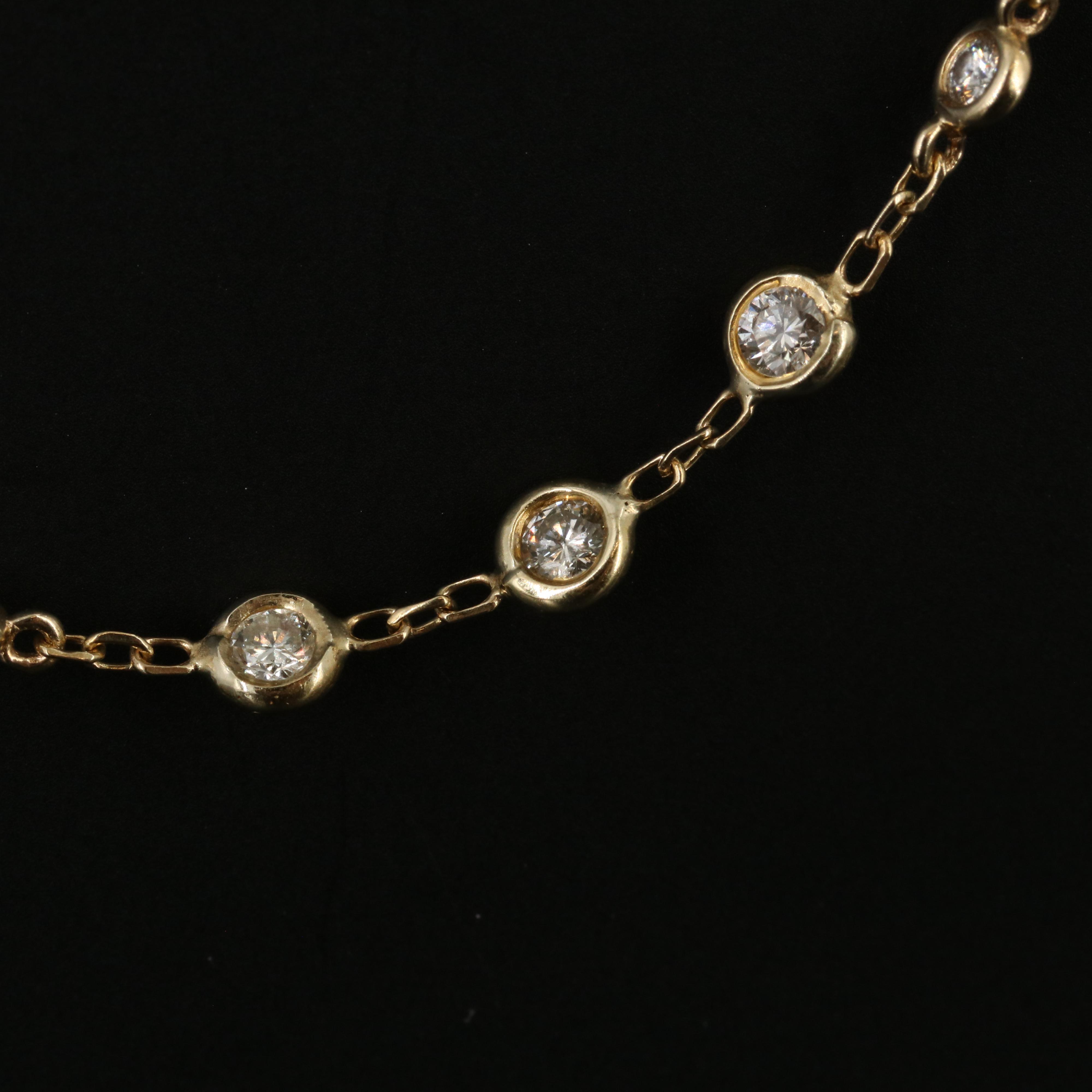 14K 2.96 CTW Diamond Station Necklace