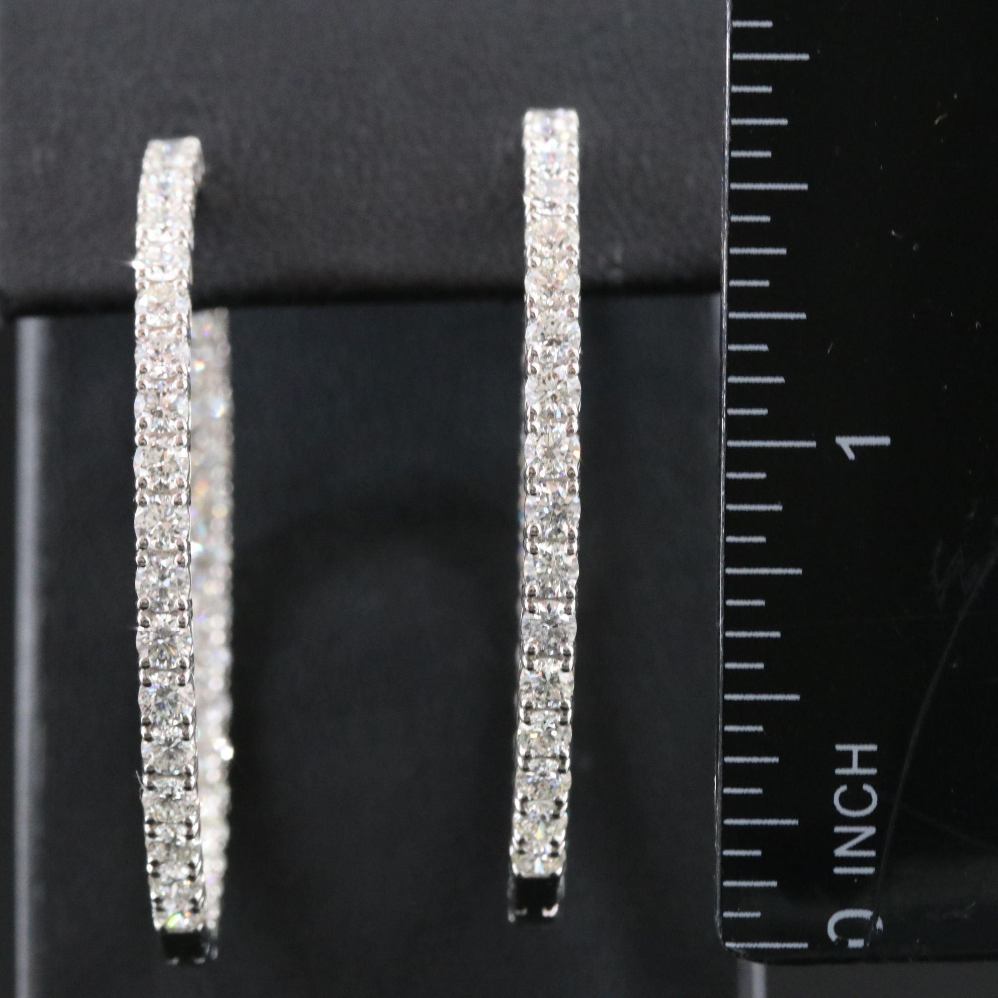 Platinum 5.91 CTW Diamond Inside Out Hoop Earrings