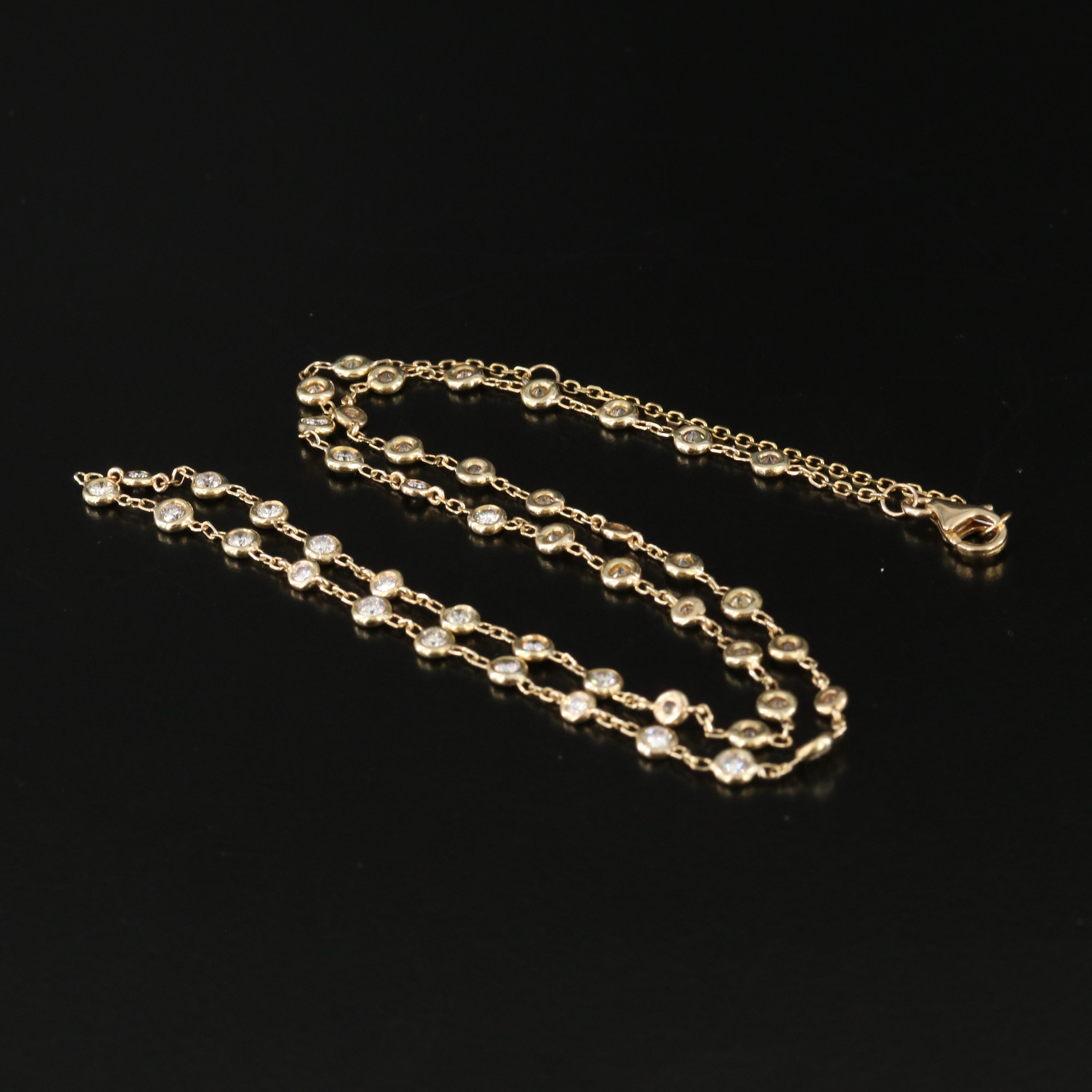 14K 2.96 CTW Diamond Station Necklace