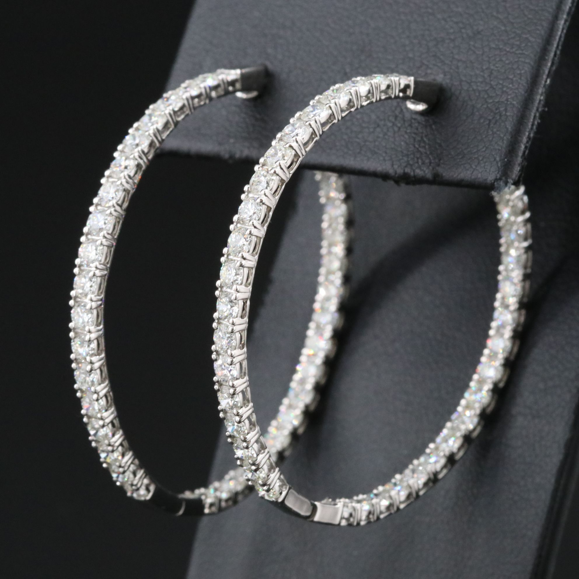 Platinum 5.91 CTW Diamond Inside Out Hoop Earrings
