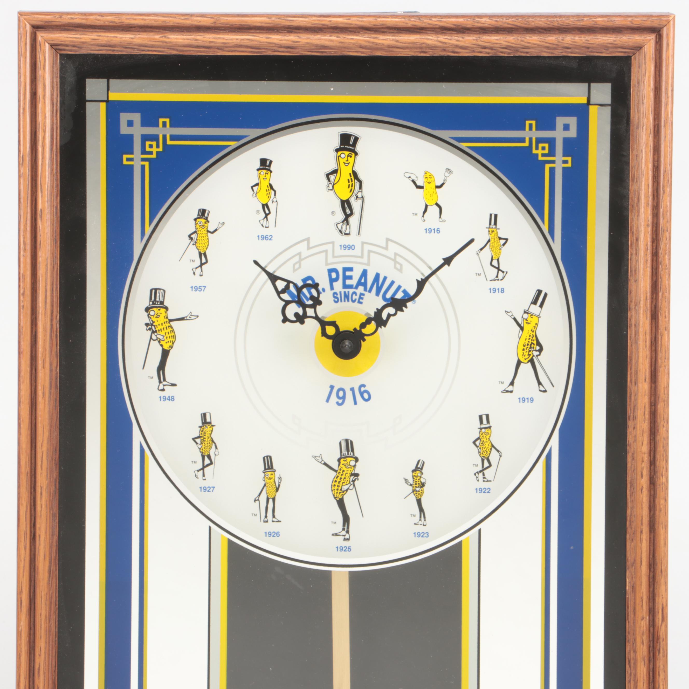 Planters Mr. Peanut Pendulum Wall Clock, 1991