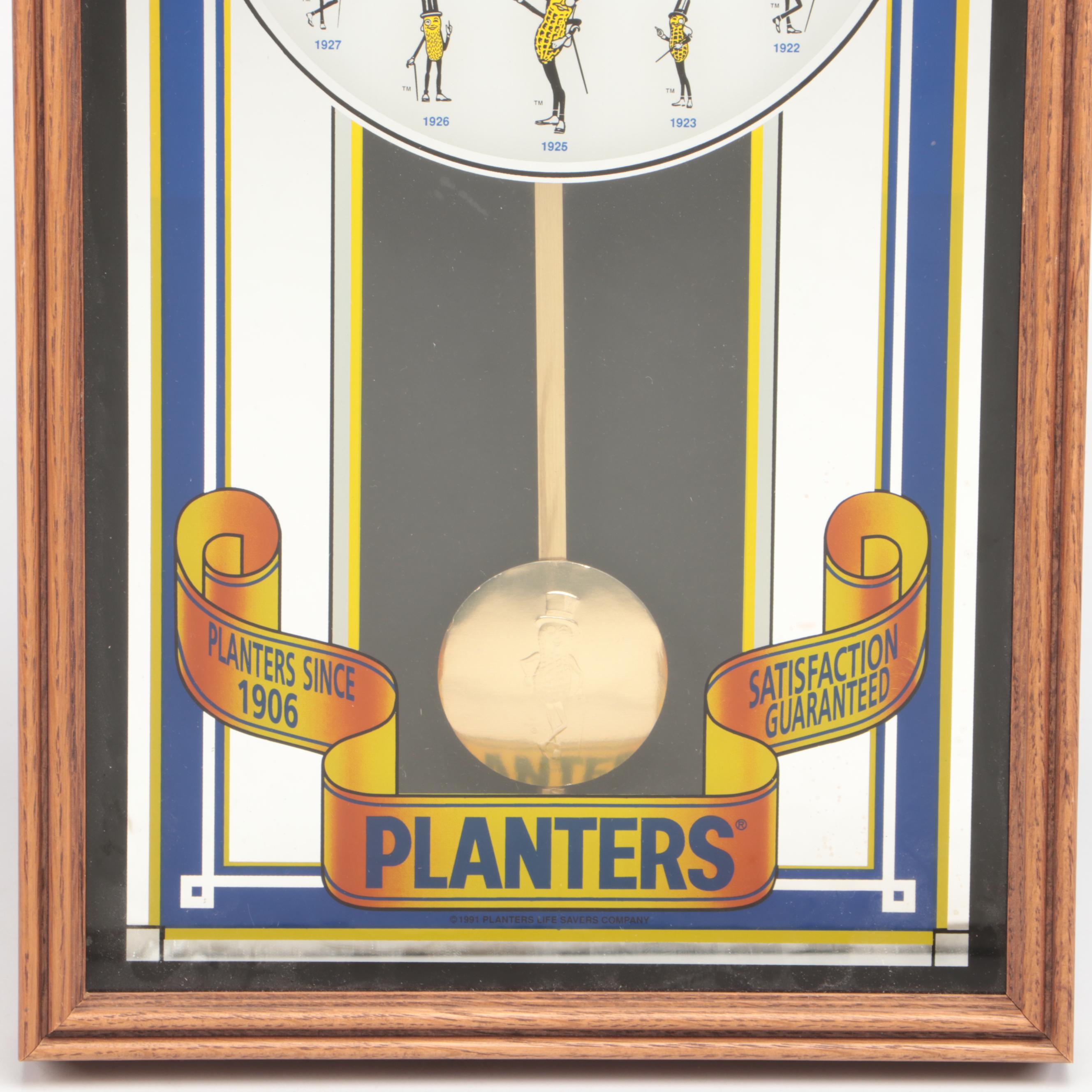 Planters Mr. Peanut Pendulum Wall Clock, 1991