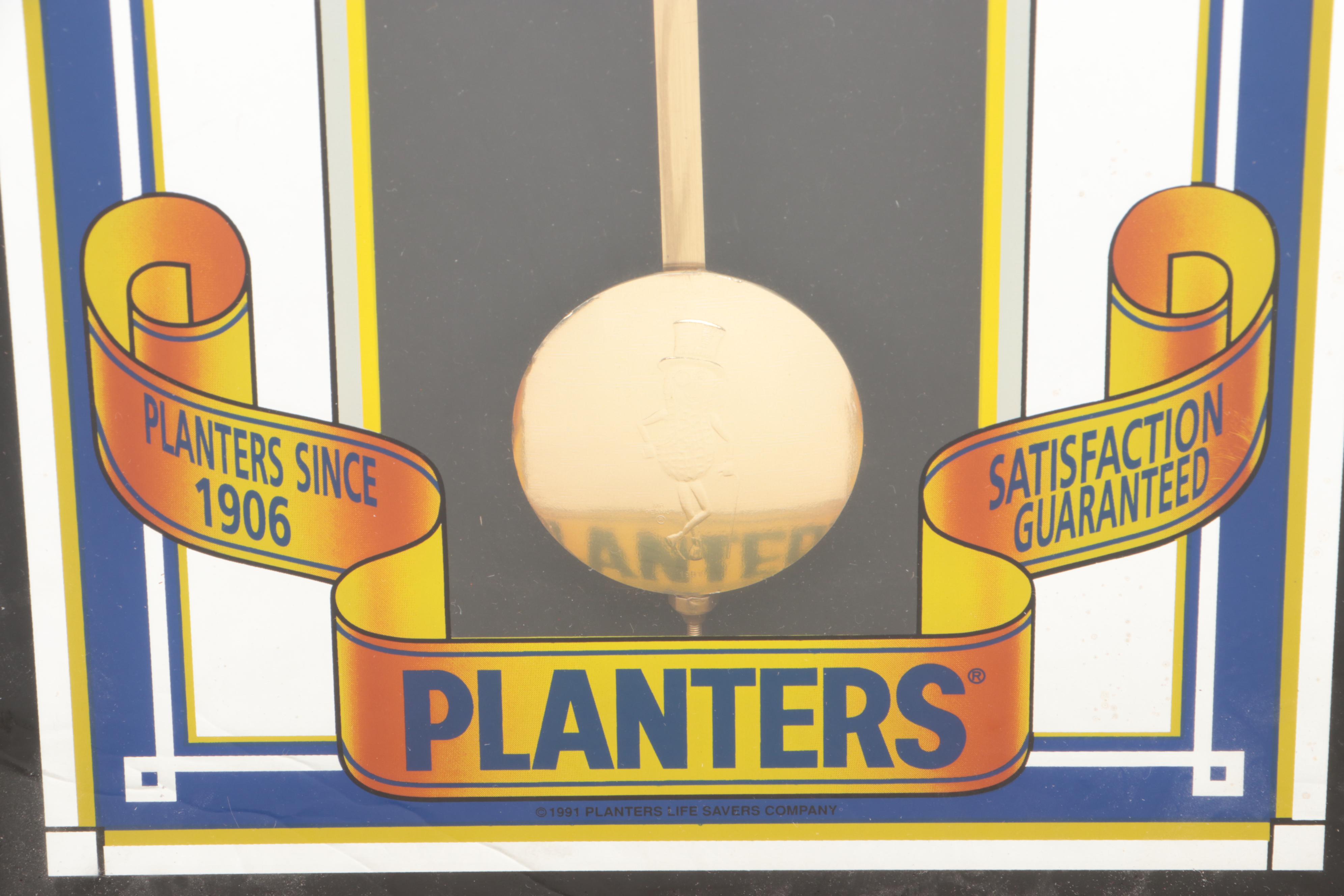 Planters Mr. Peanut Pendulum Wall Clock, 1991