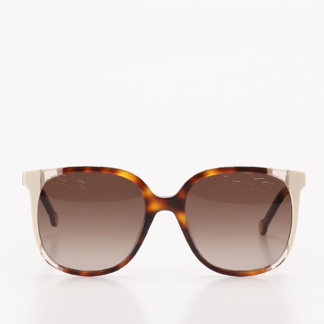 Carolina Herrera CH0062/S Brown Havana and Ivory Cat Eye Sungalsses with Case