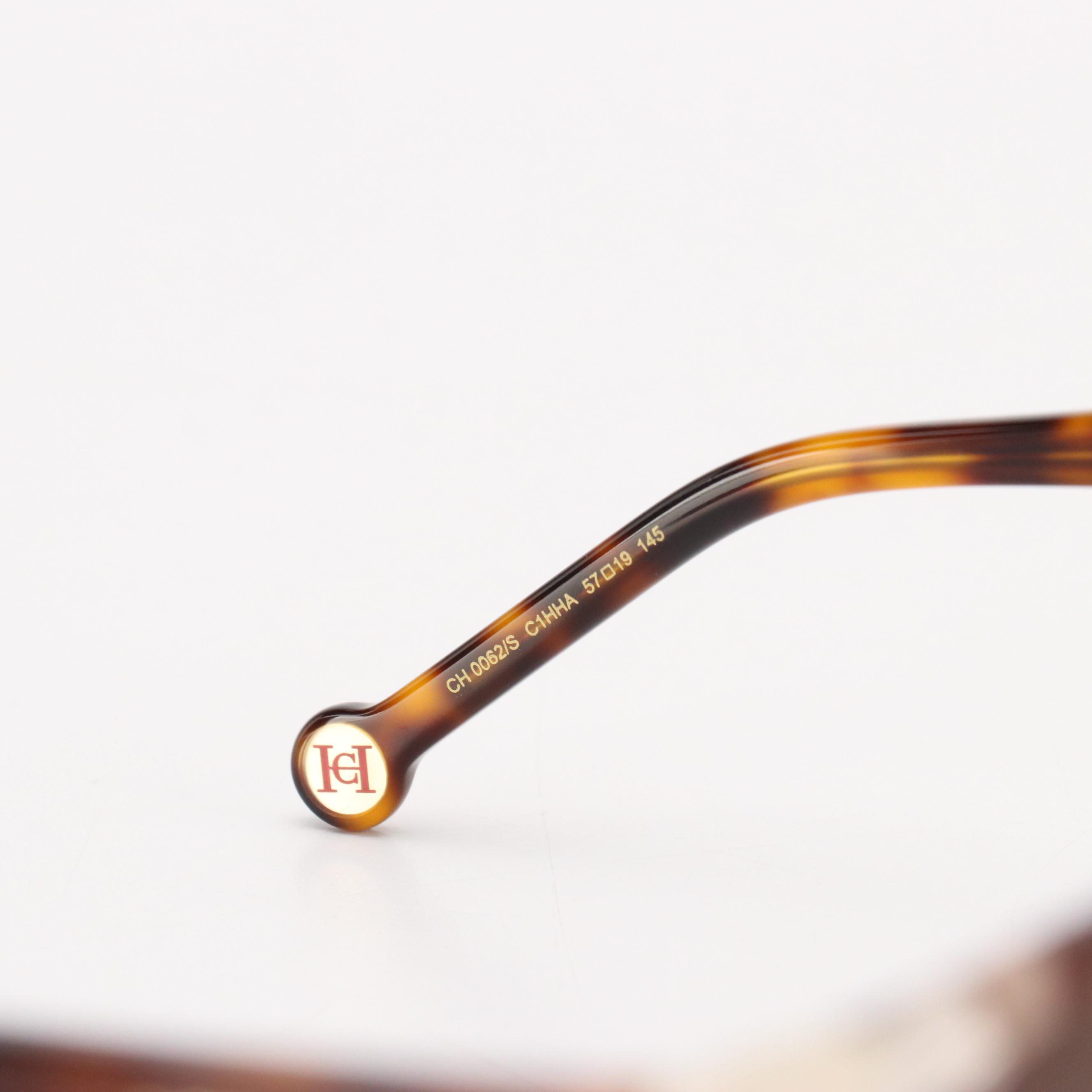 Carolina Herrera CH0062/S Brown Havana and Ivory Cat Eye Sungalsses with Case