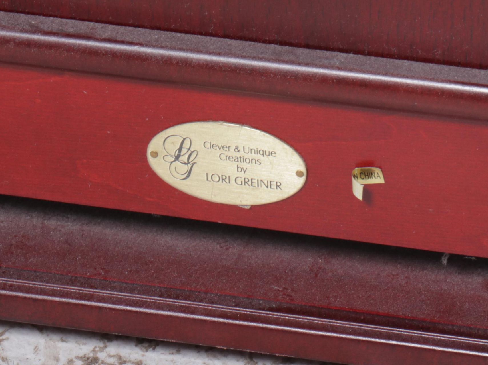 Clever & Unique Creations by Lori Greiner Cherry Finish Mirrored Jewelry Chest