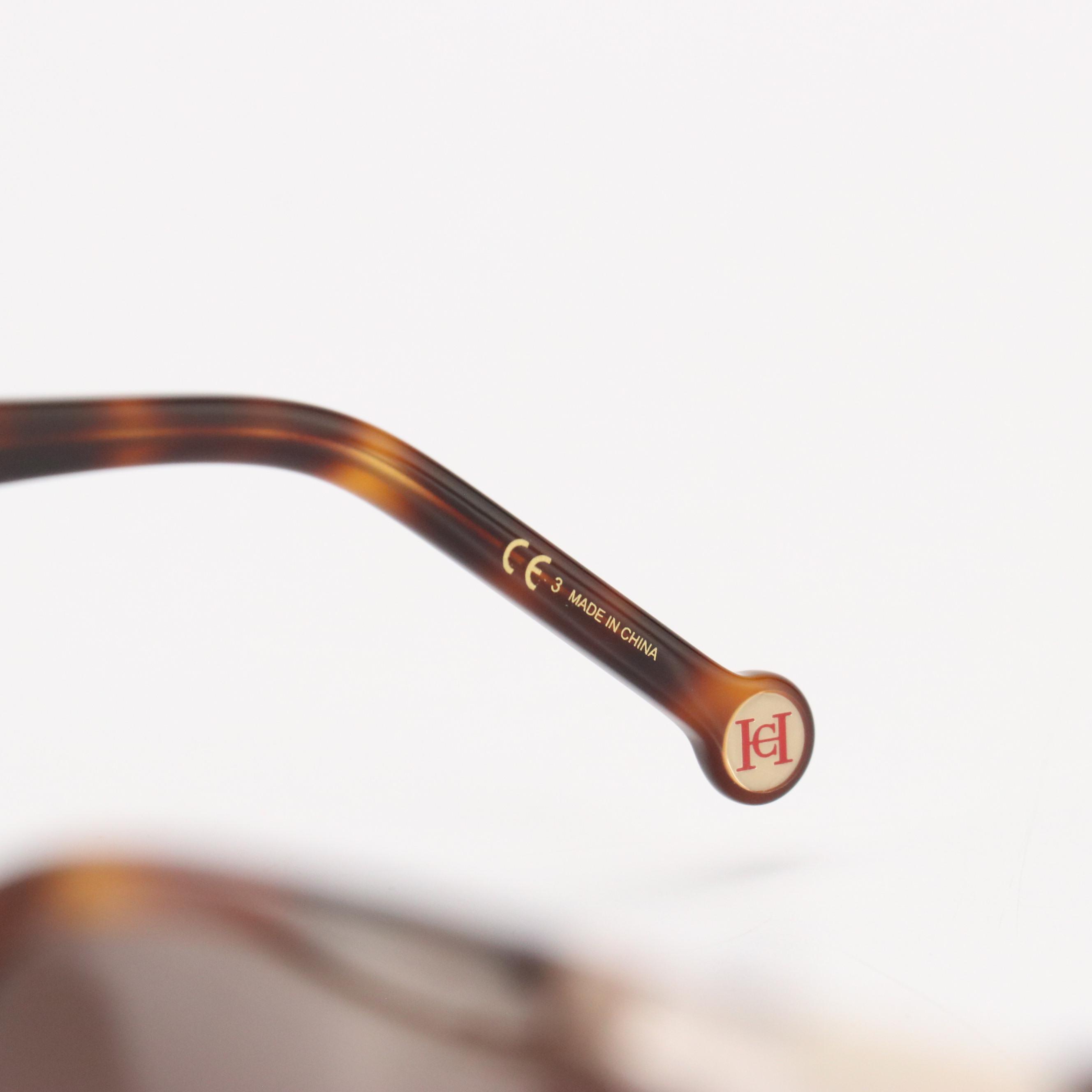 Carolina Herrera CH0062/S Brown Havana and Ivory Cat Eye Sungalsses with Case