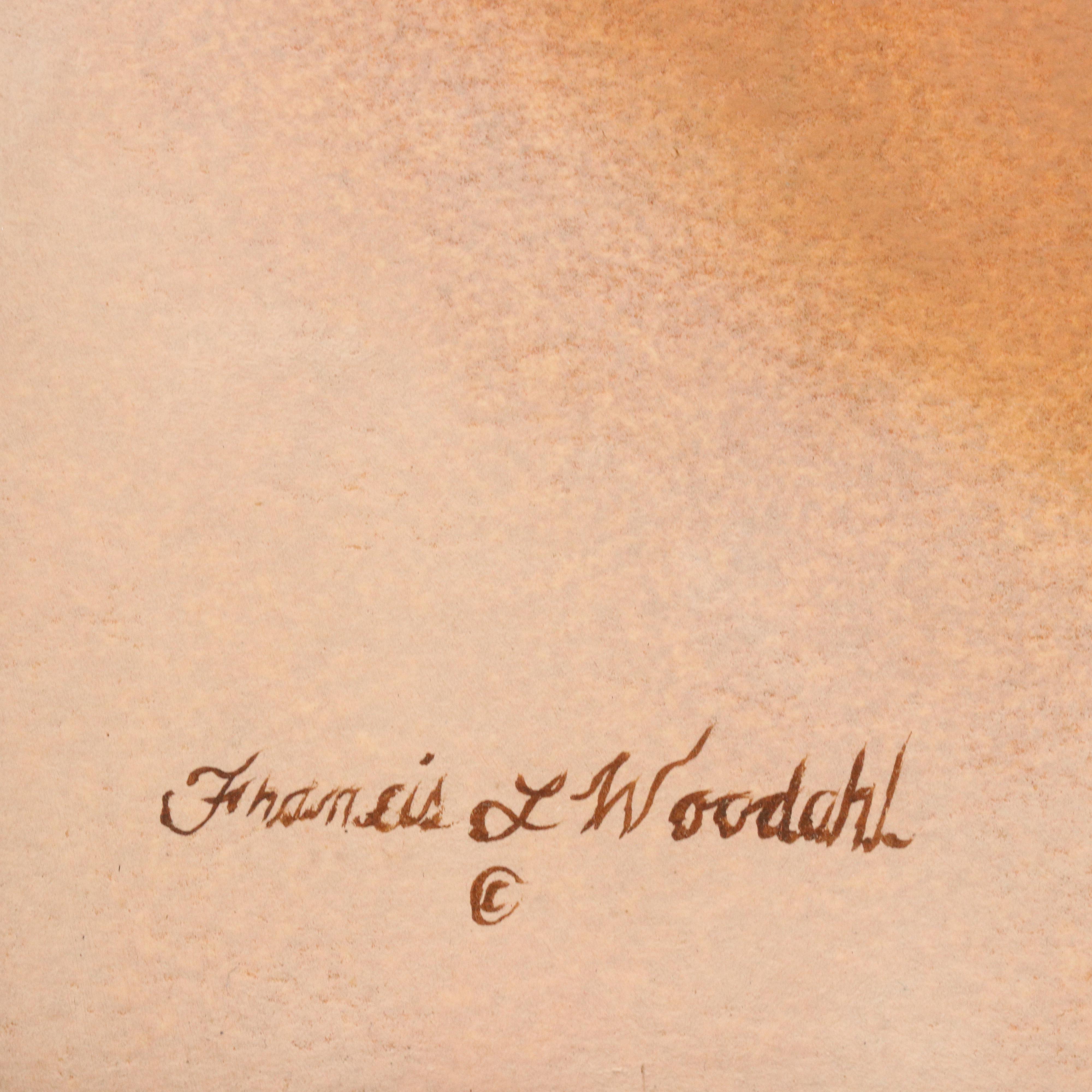 Francis L. Woodahl Tempera Portrait Painting "Yellow Shawl Crow"