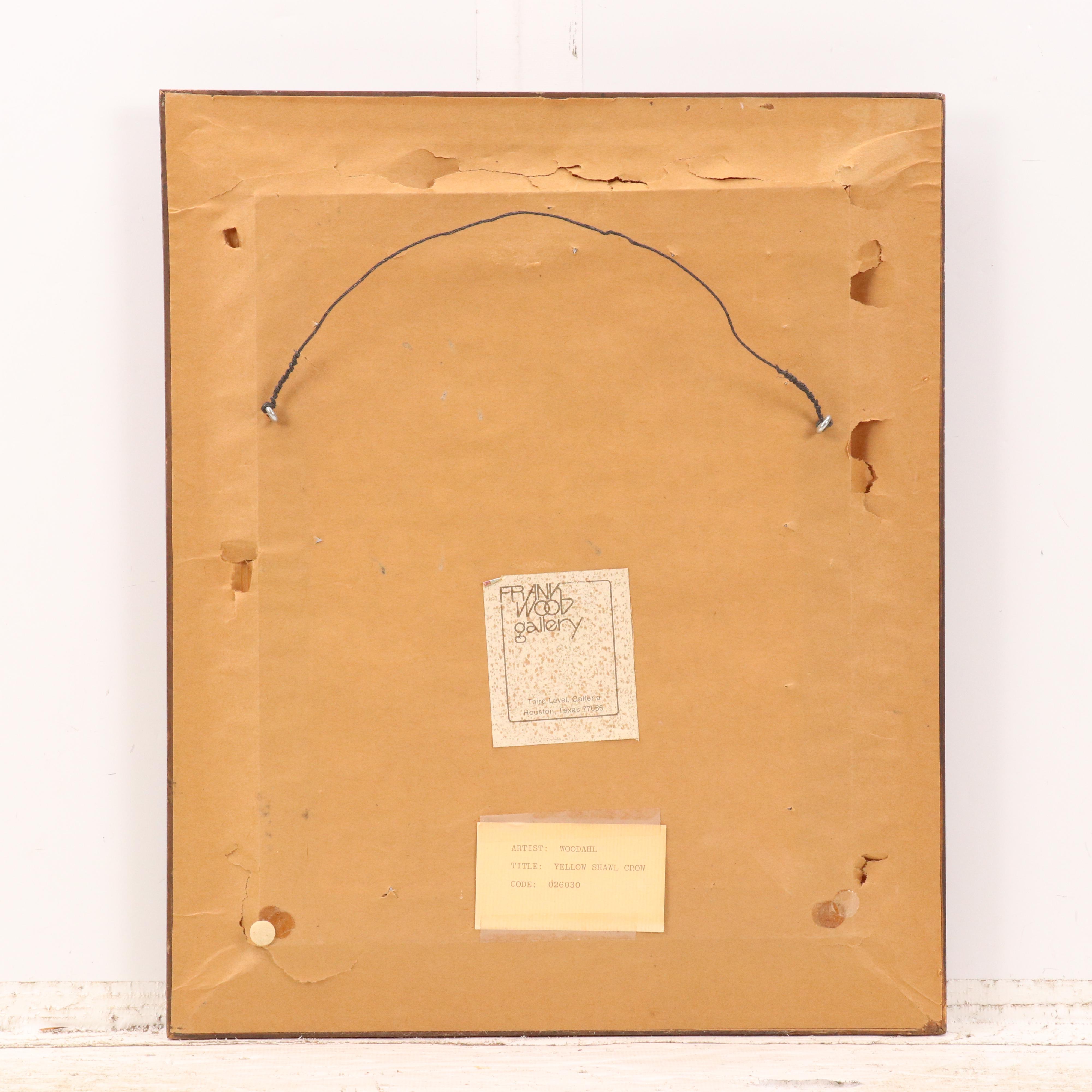 Francis L. Woodahl Tempera Portrait Painting "Yellow Shawl Crow"