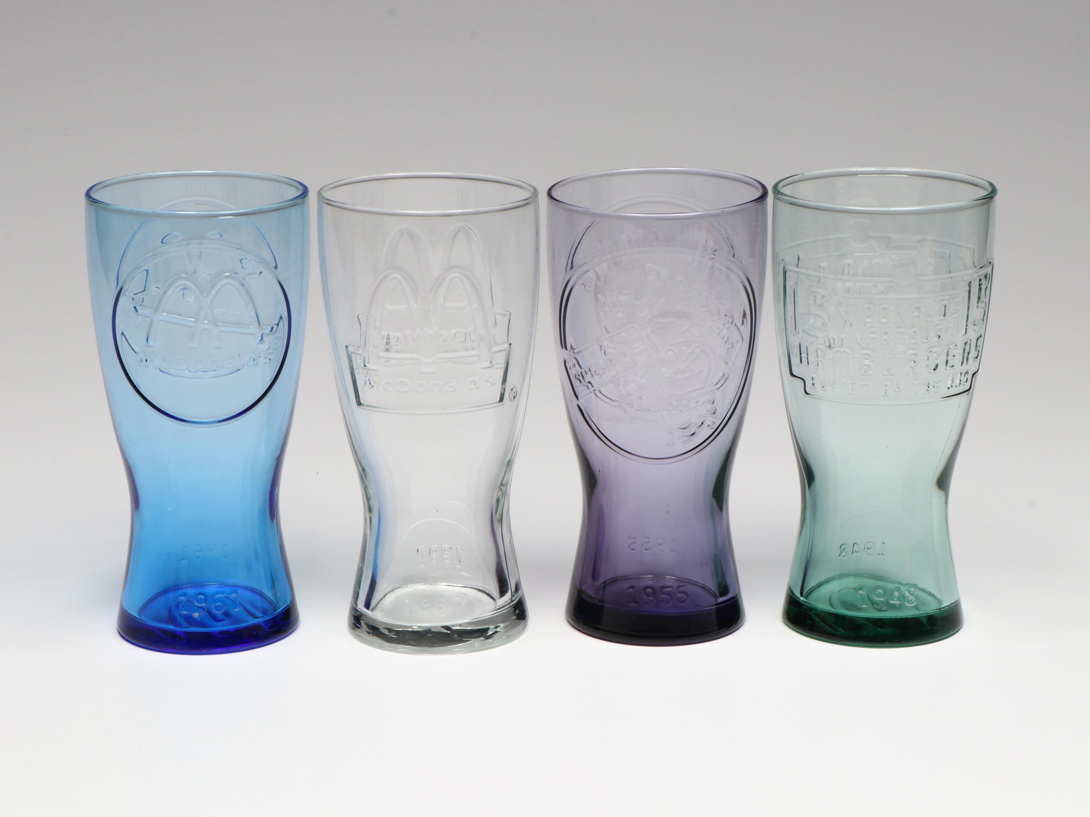 Libbey Coca-Cola and McDonald's Collectible Vintage Style Colored Glasses