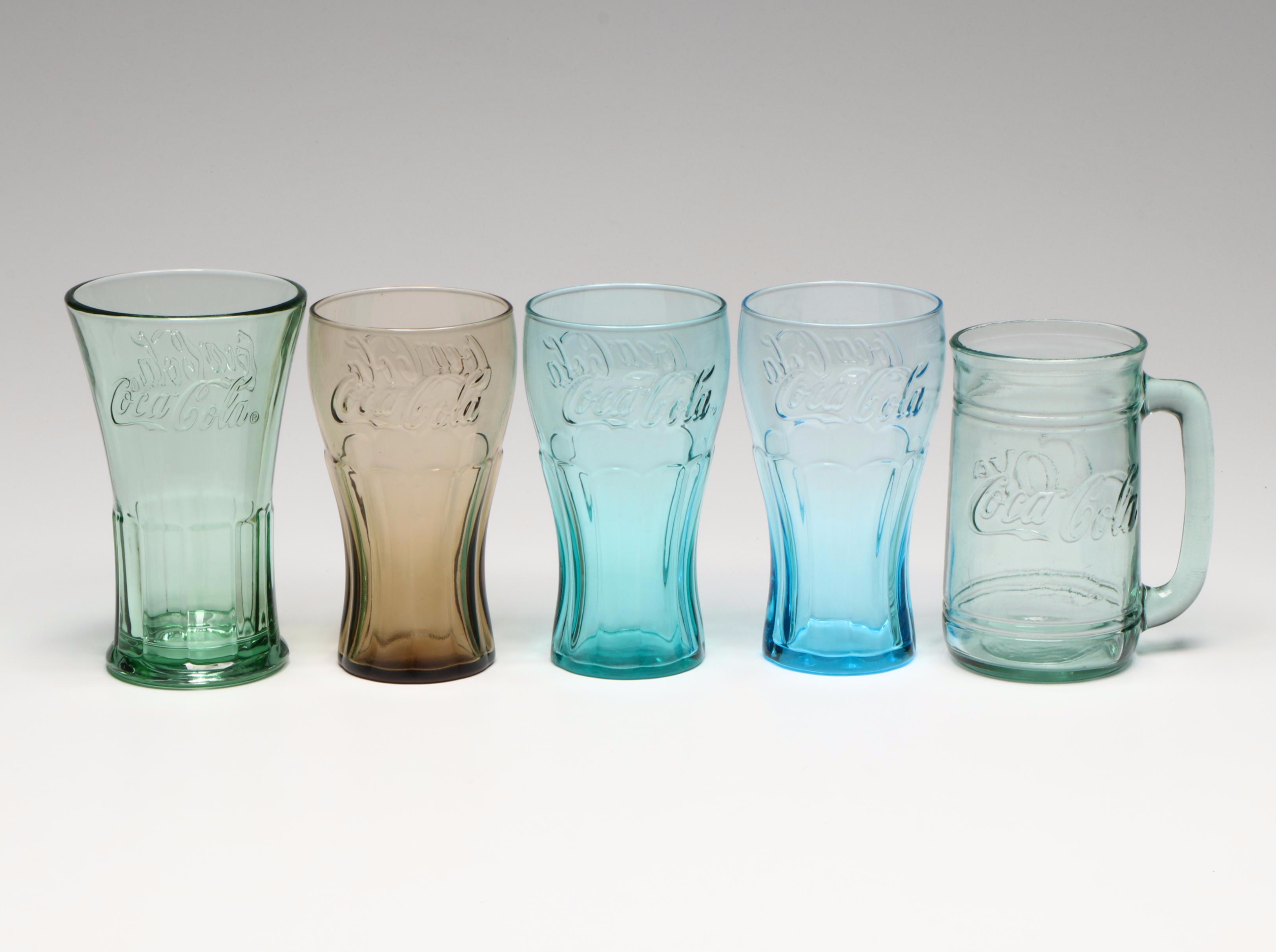 Libbey Coca-Cola and McDonald's Collectible Vintage Style Colored Glasses