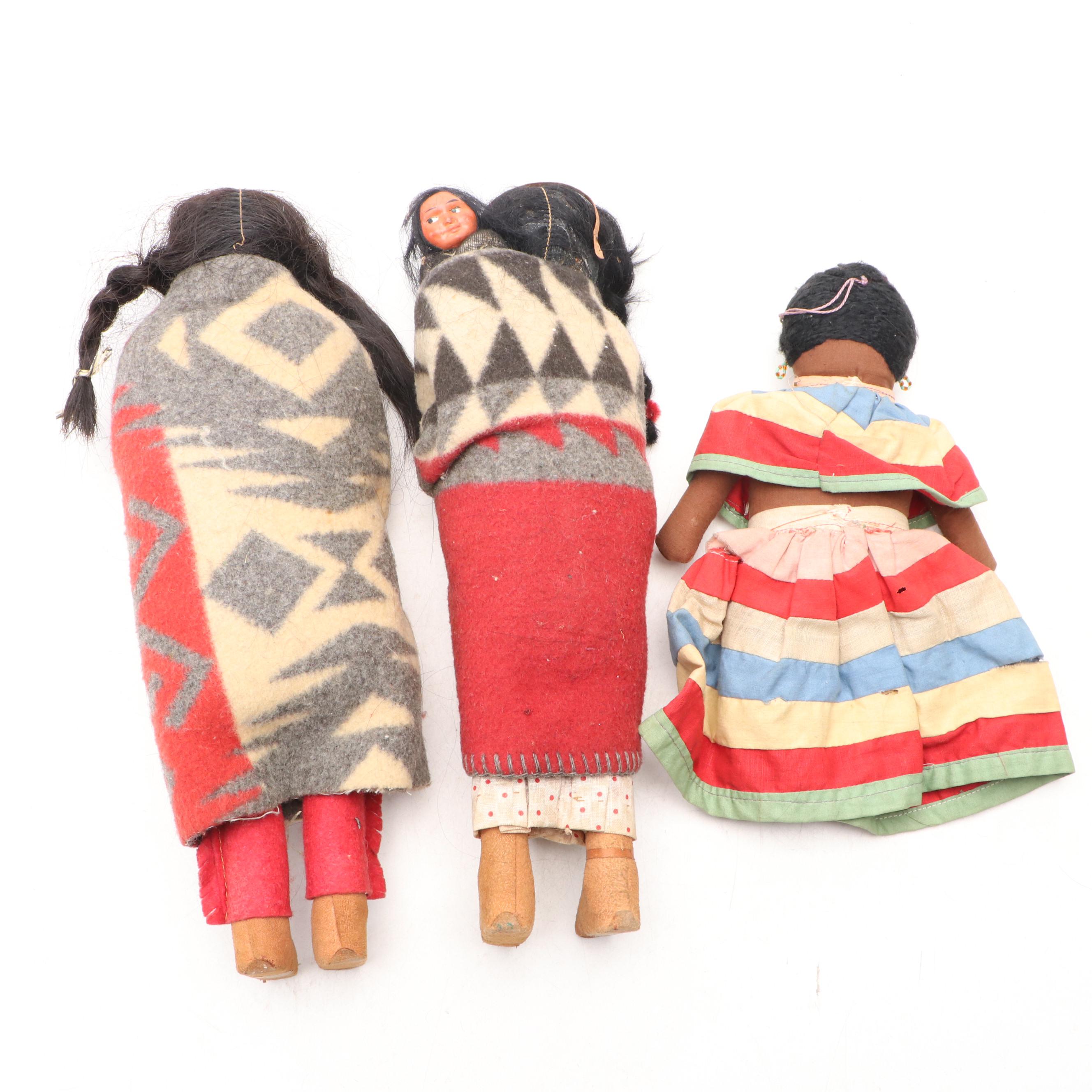 Skookum Southwest Native American Style Dolls with Handmade Seminole Doll
