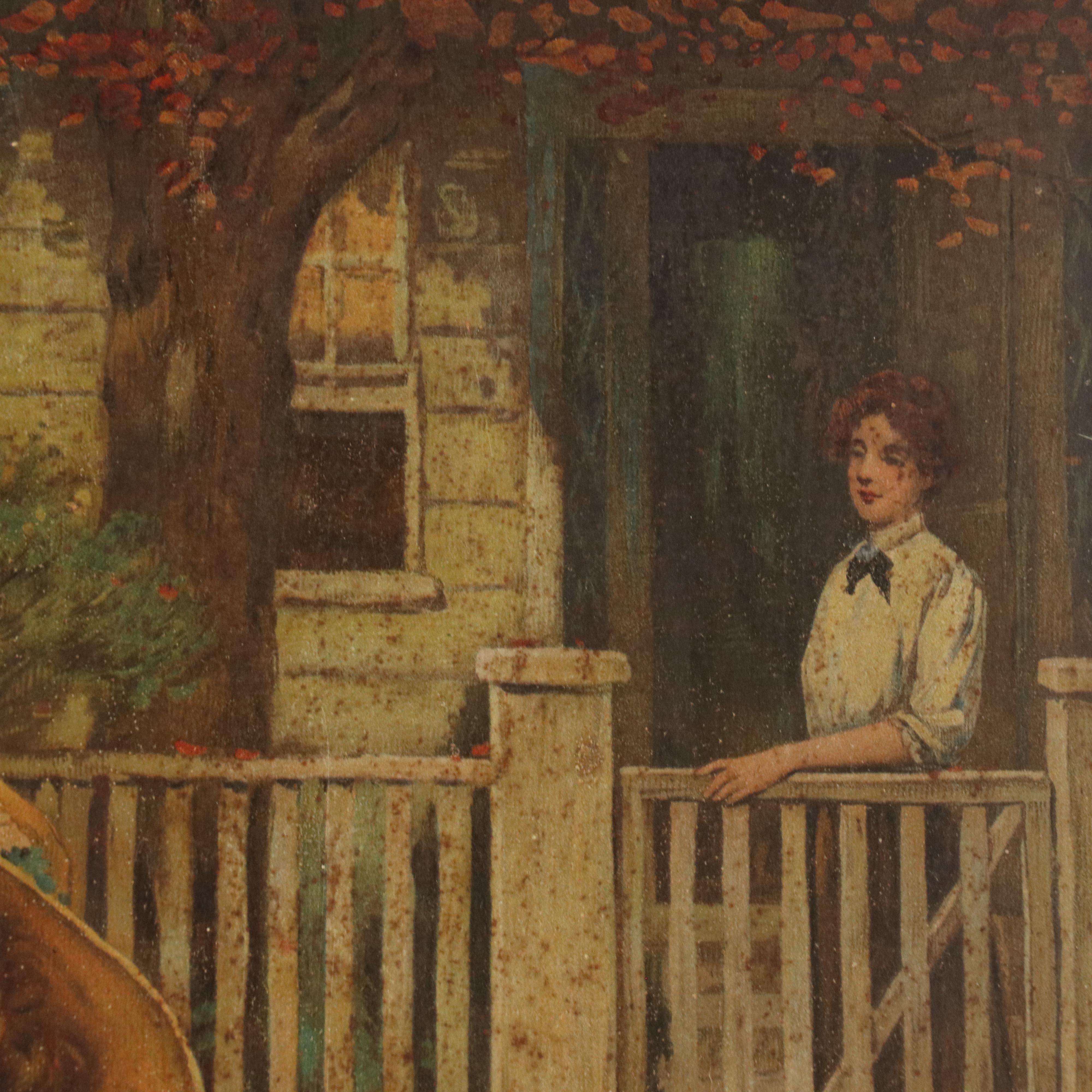 Victorian Lithograph Advertisement "To School Well Fed With Grape Nuts"