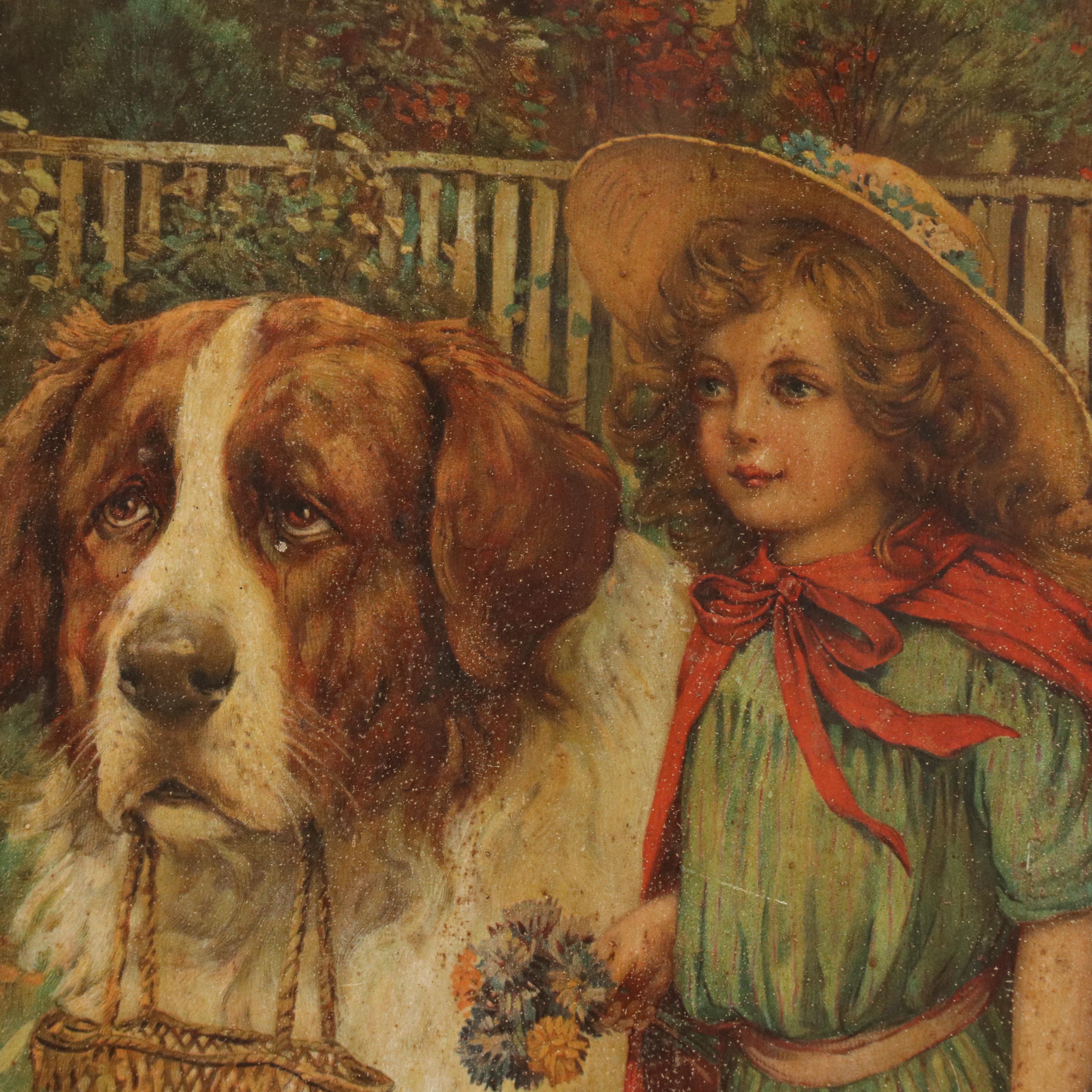 Victorian Lithograph Advertisement "To School Well Fed With Grape Nuts"