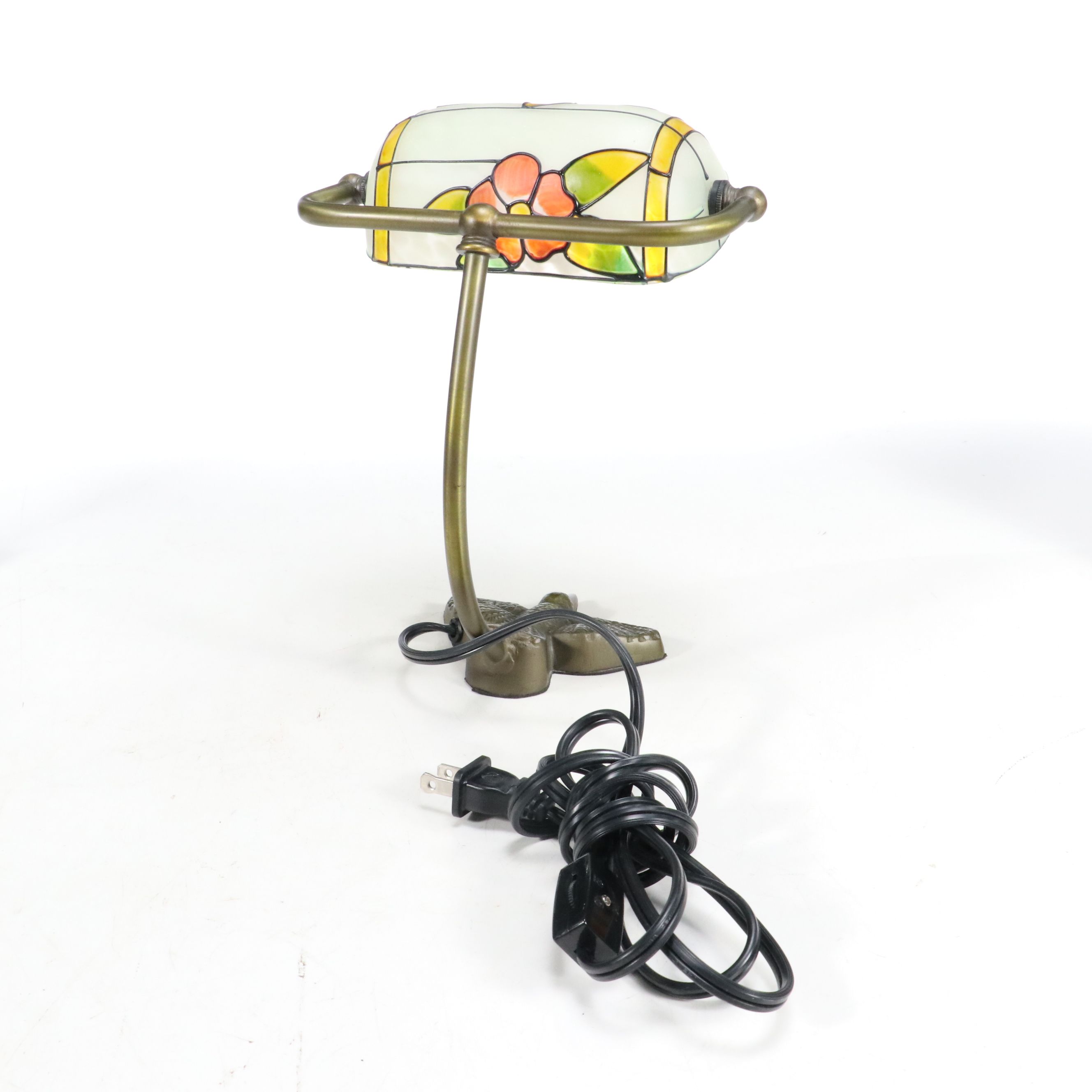 Painted Glass Hot Air Balloon Accent Lamp with Art Nouveau Style Desk Lamp