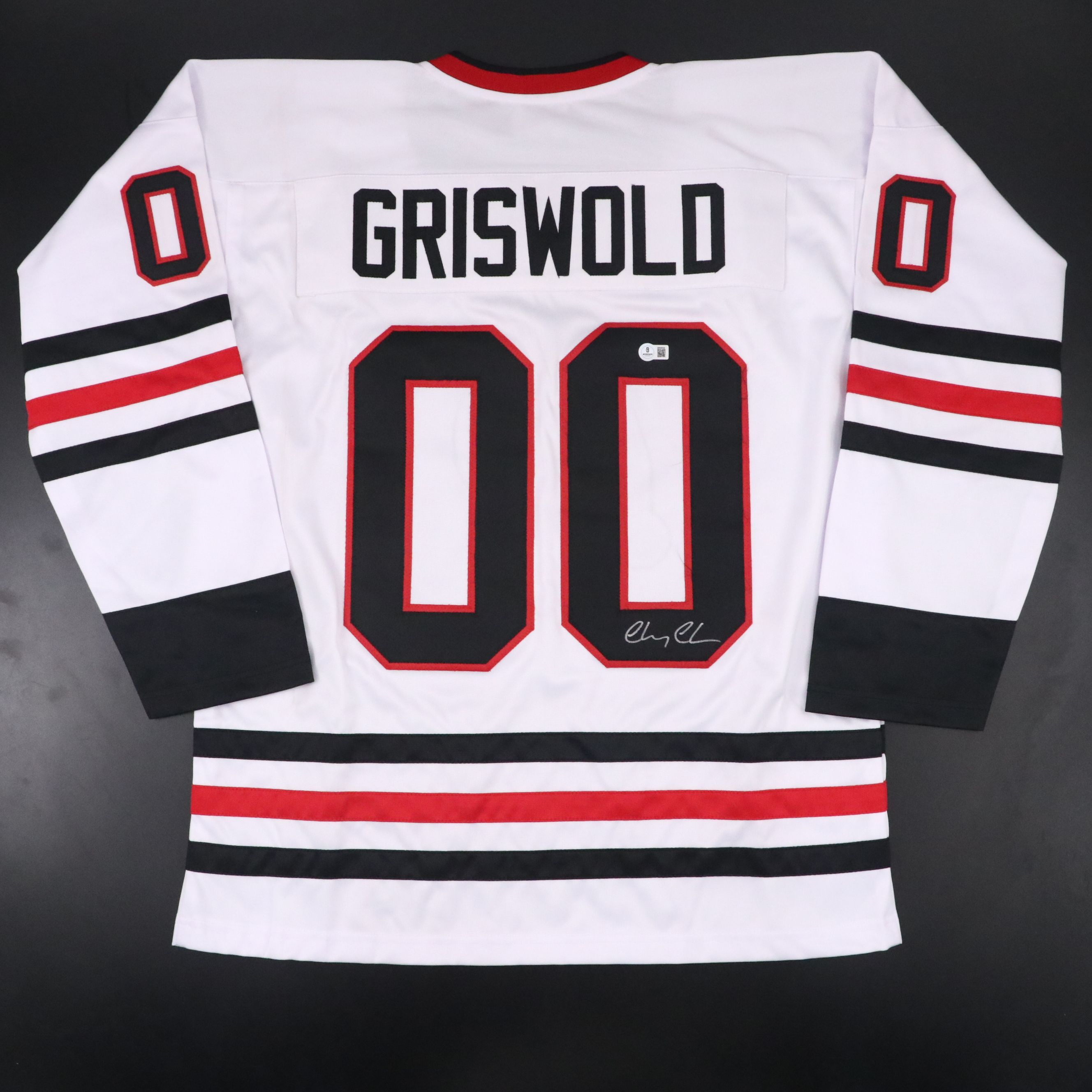 Chevy Chase Signed "Christmas Vacation: Clark Griswold" Hockey Jersey, Beckett