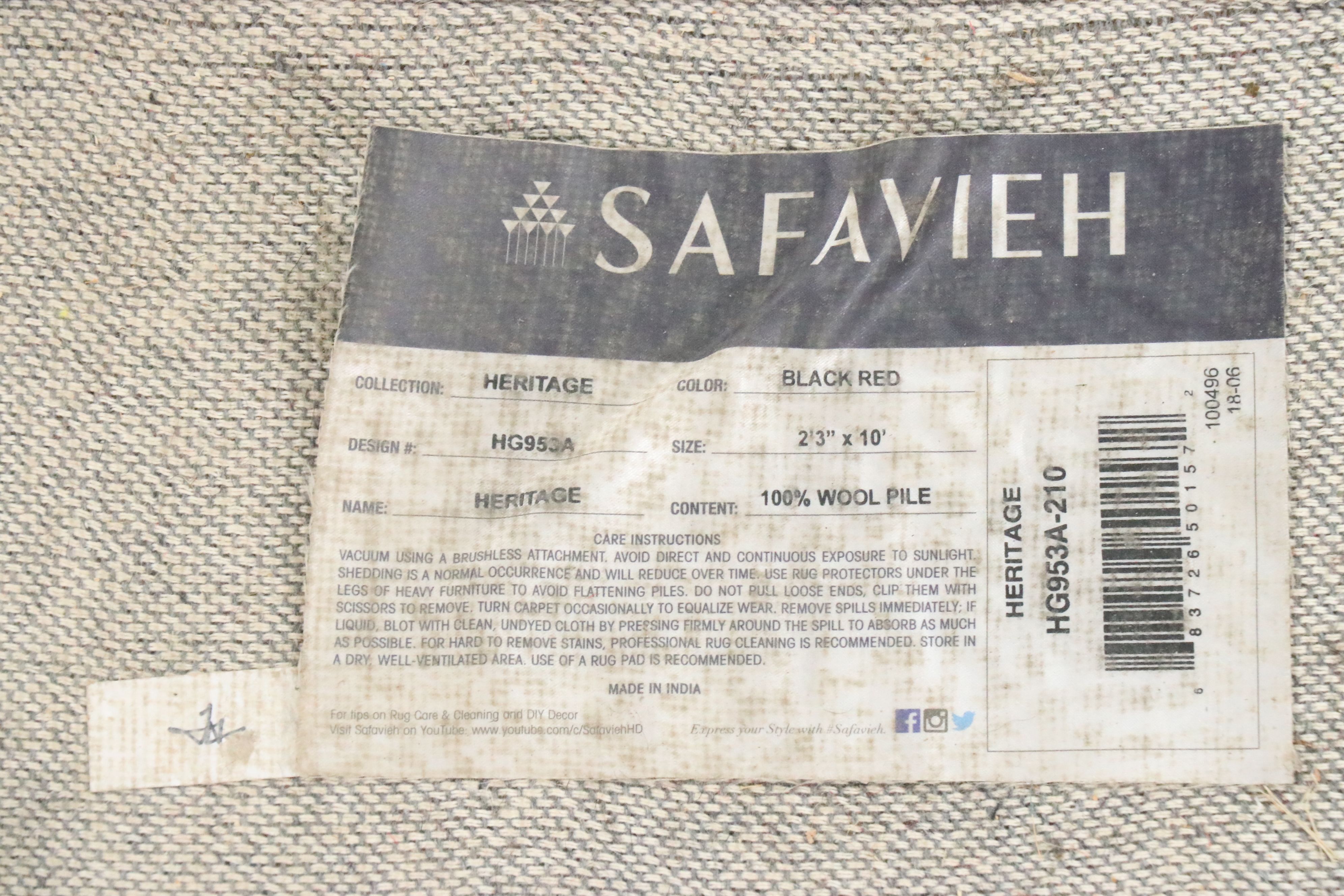 2'4 x 9'11 Hand-Tufted Safavieh Heritage Collection Carpet Runner