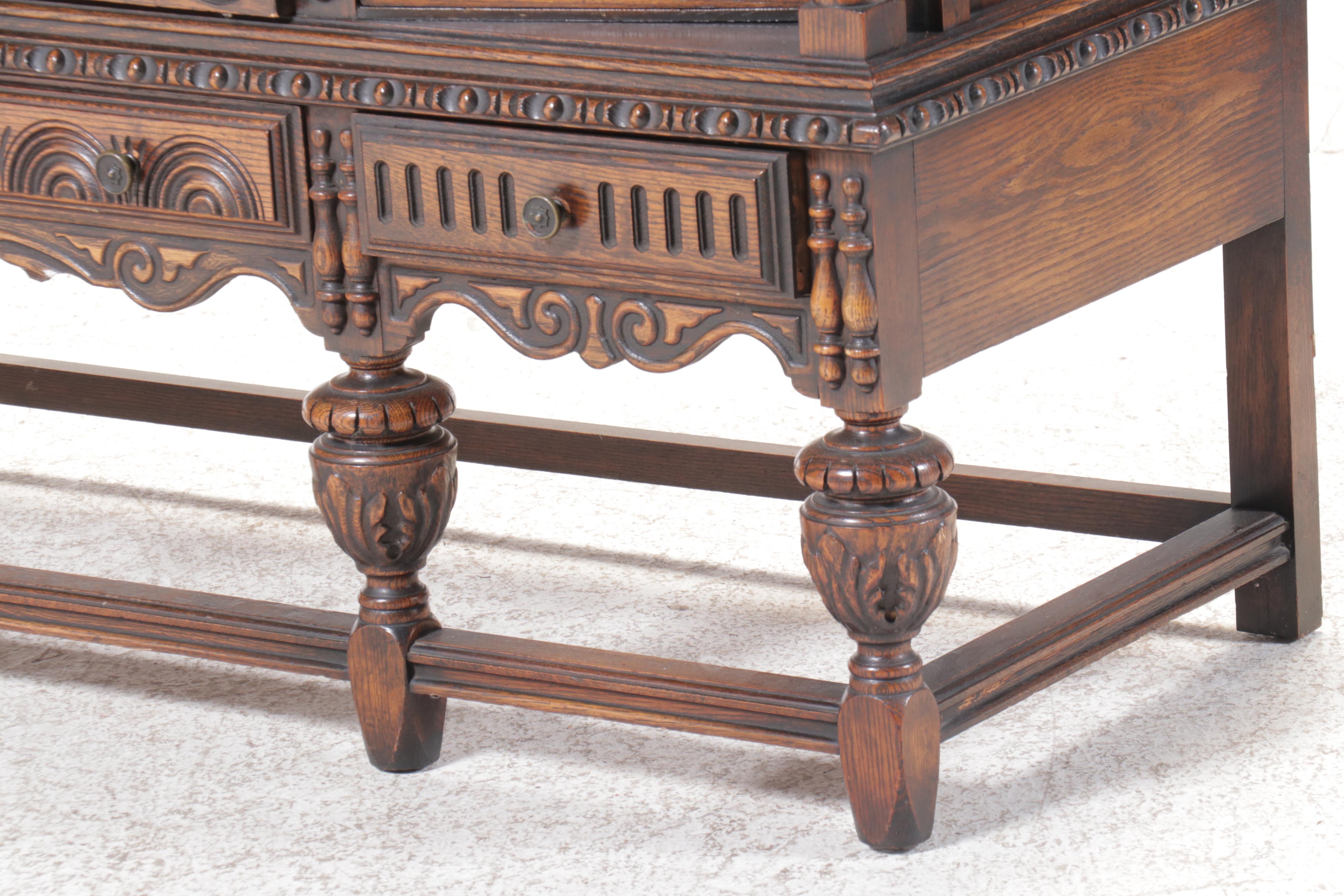 Jacobean Style Oak Sideboard, Early to Mid-20th Century