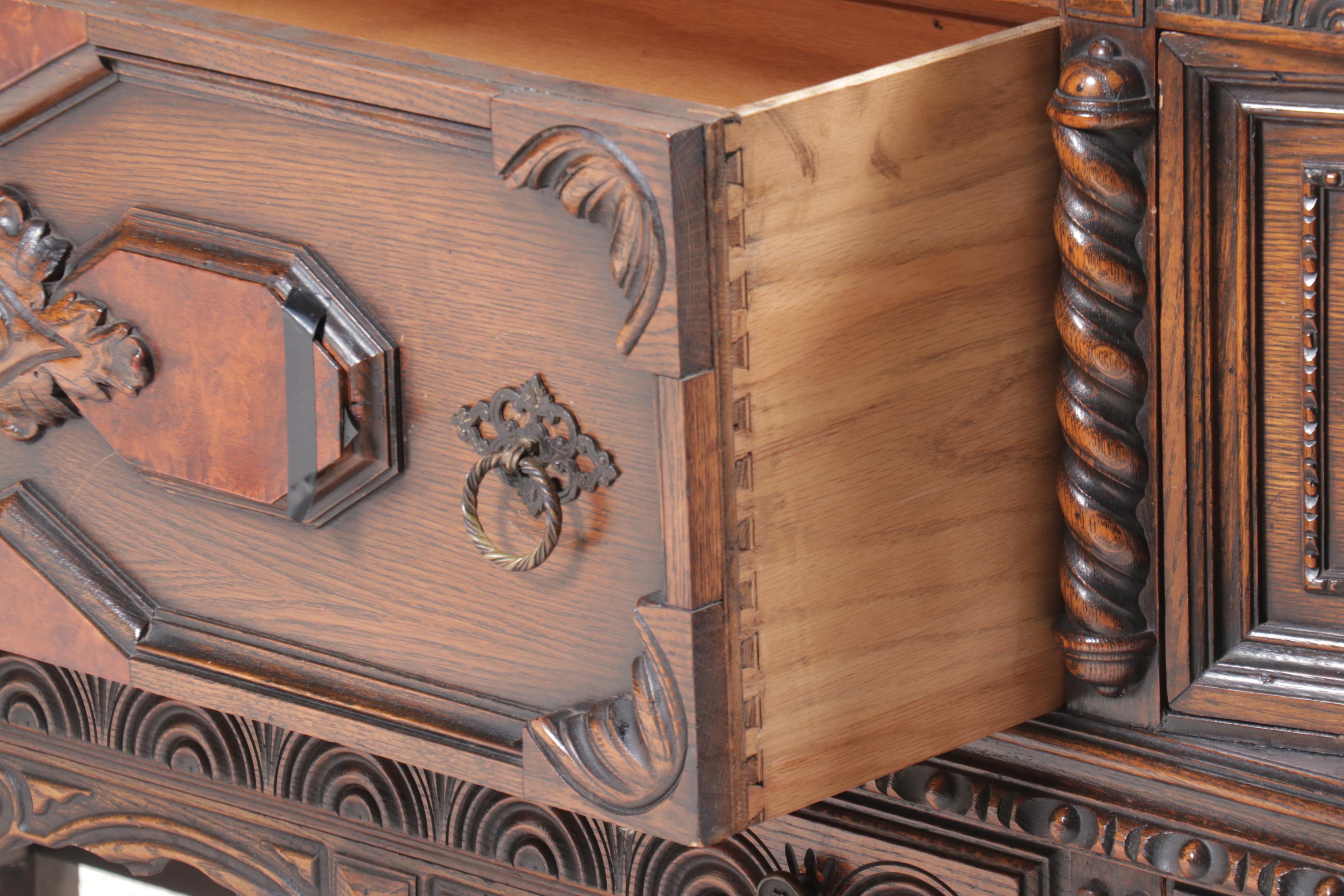 Jacobean Style Oak Sideboard, Early to Mid-20th Century