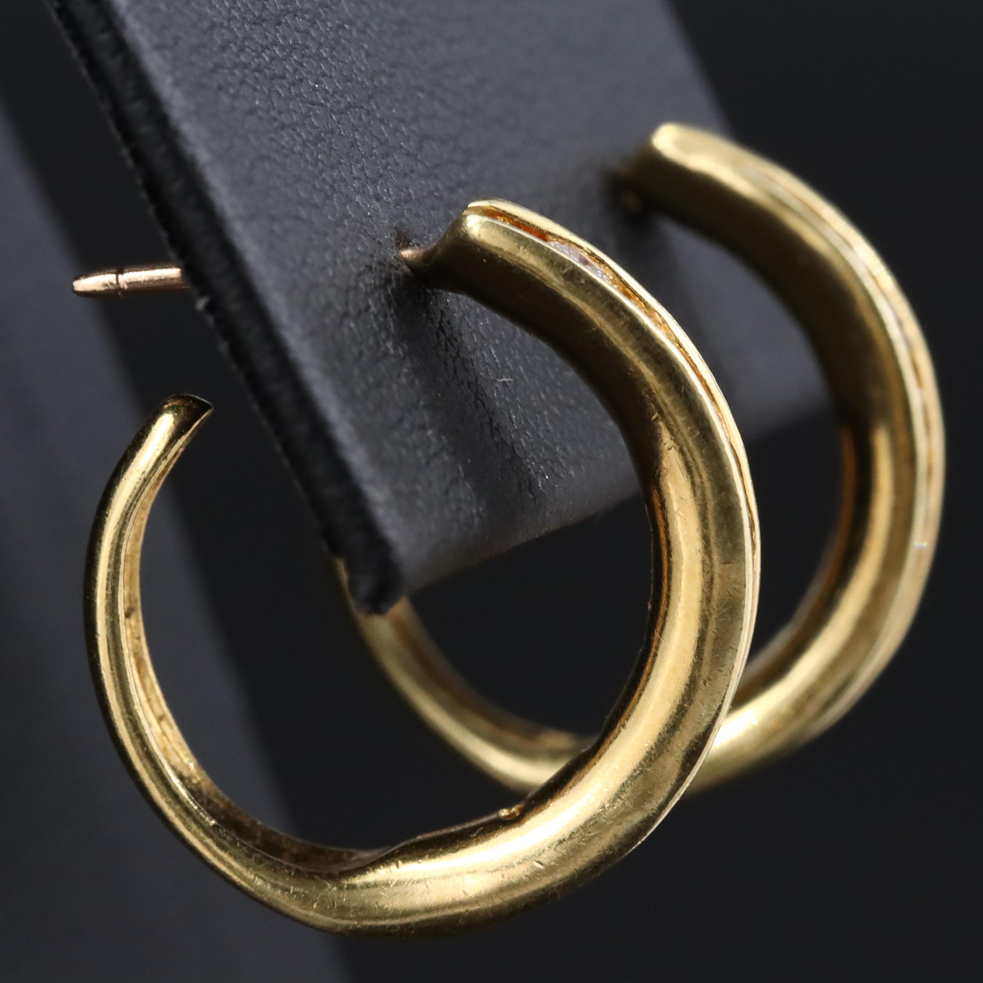 18K 1.08 CTW Diamond Hoop Earrings