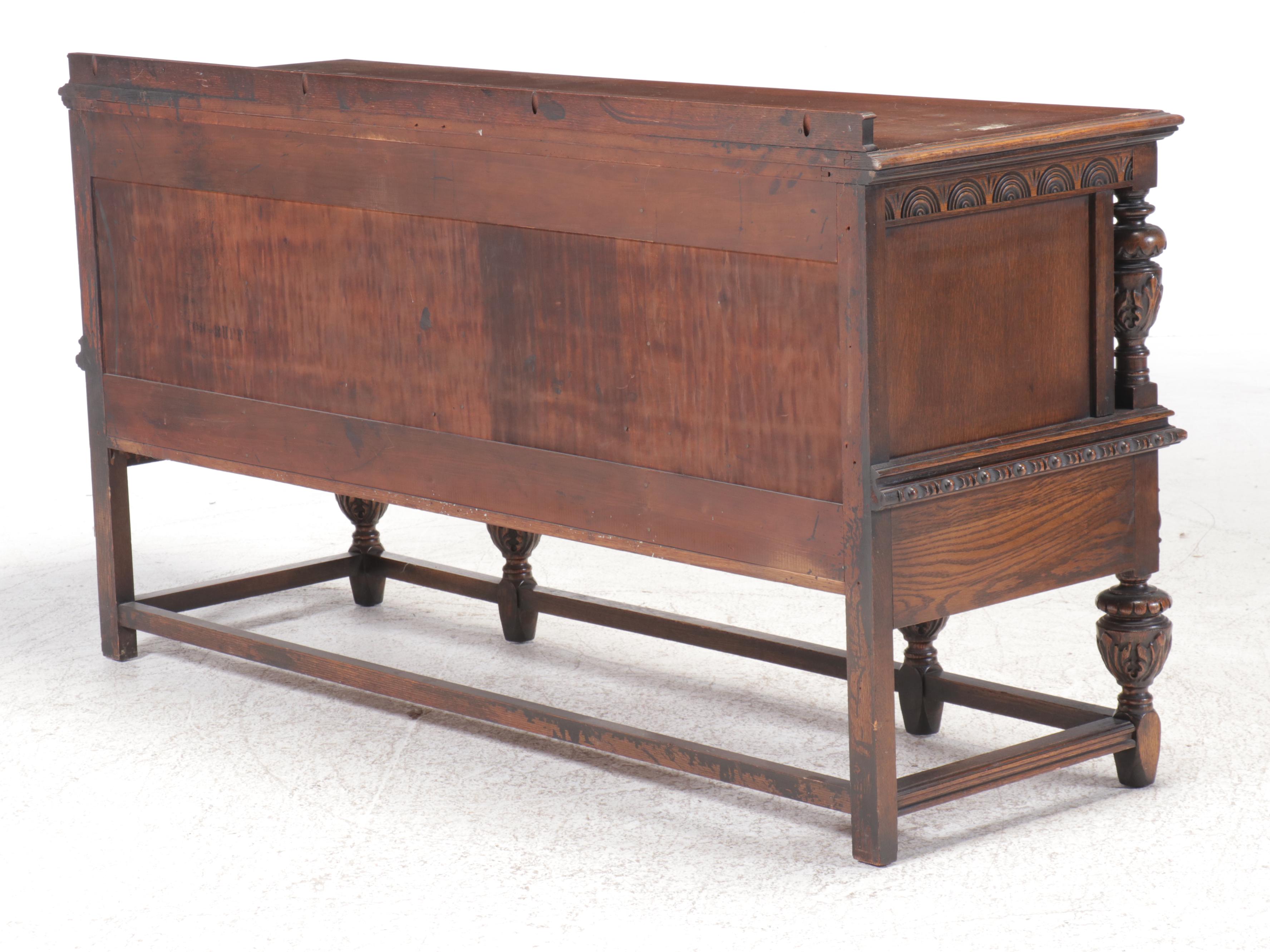 Jacobean Style Oak Sideboard, Early to Mid-20th Century
