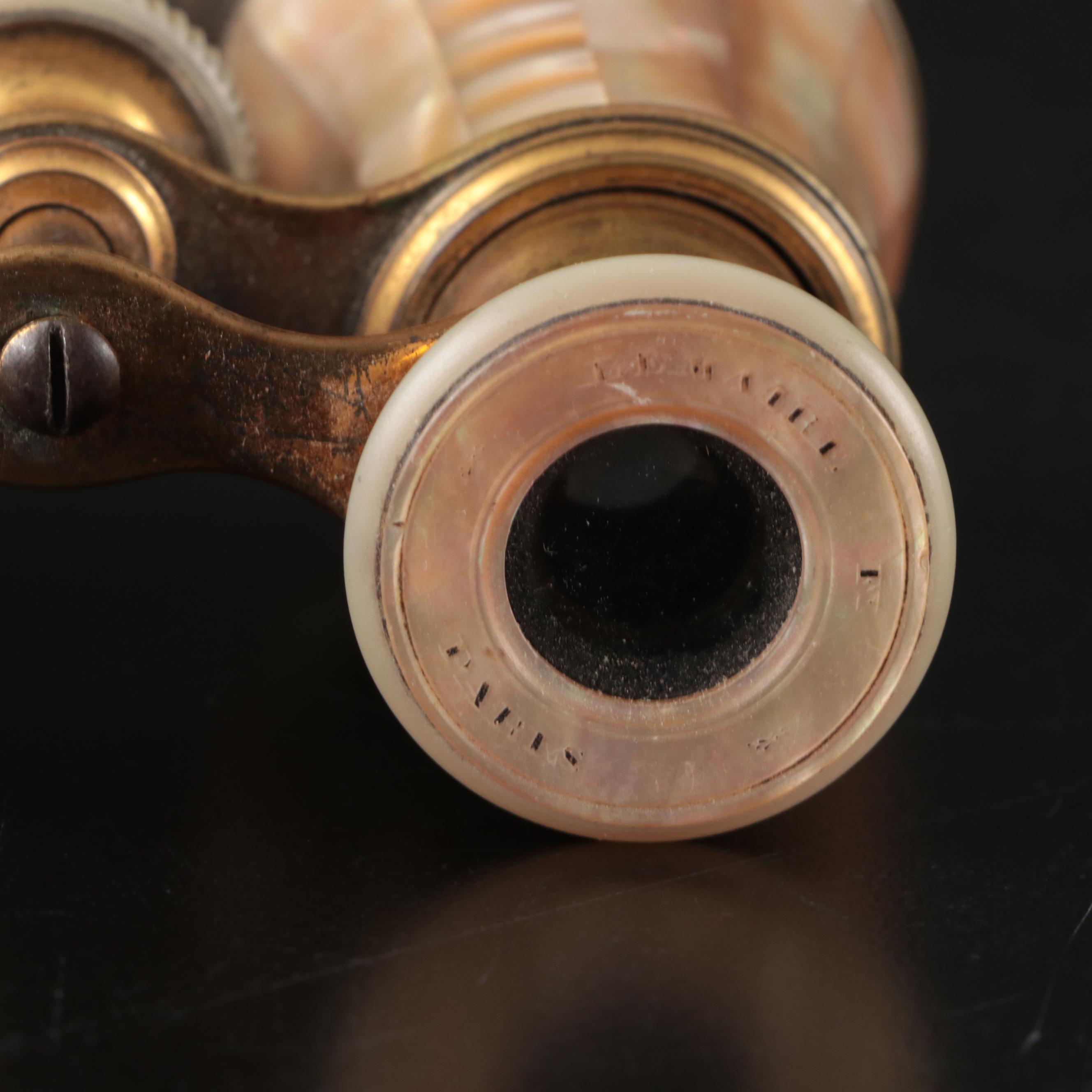Lemaire Paris Mother-of-Pearl and Brass Opera Glasses, Early 20th Century